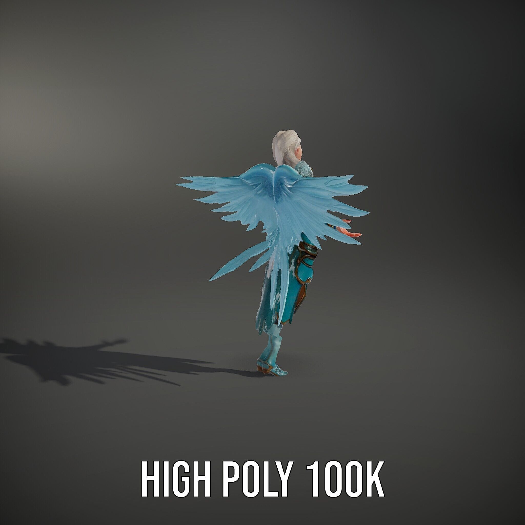 Guardian Angel Character Model  Rigged and Animated Low-poly 3D model_9