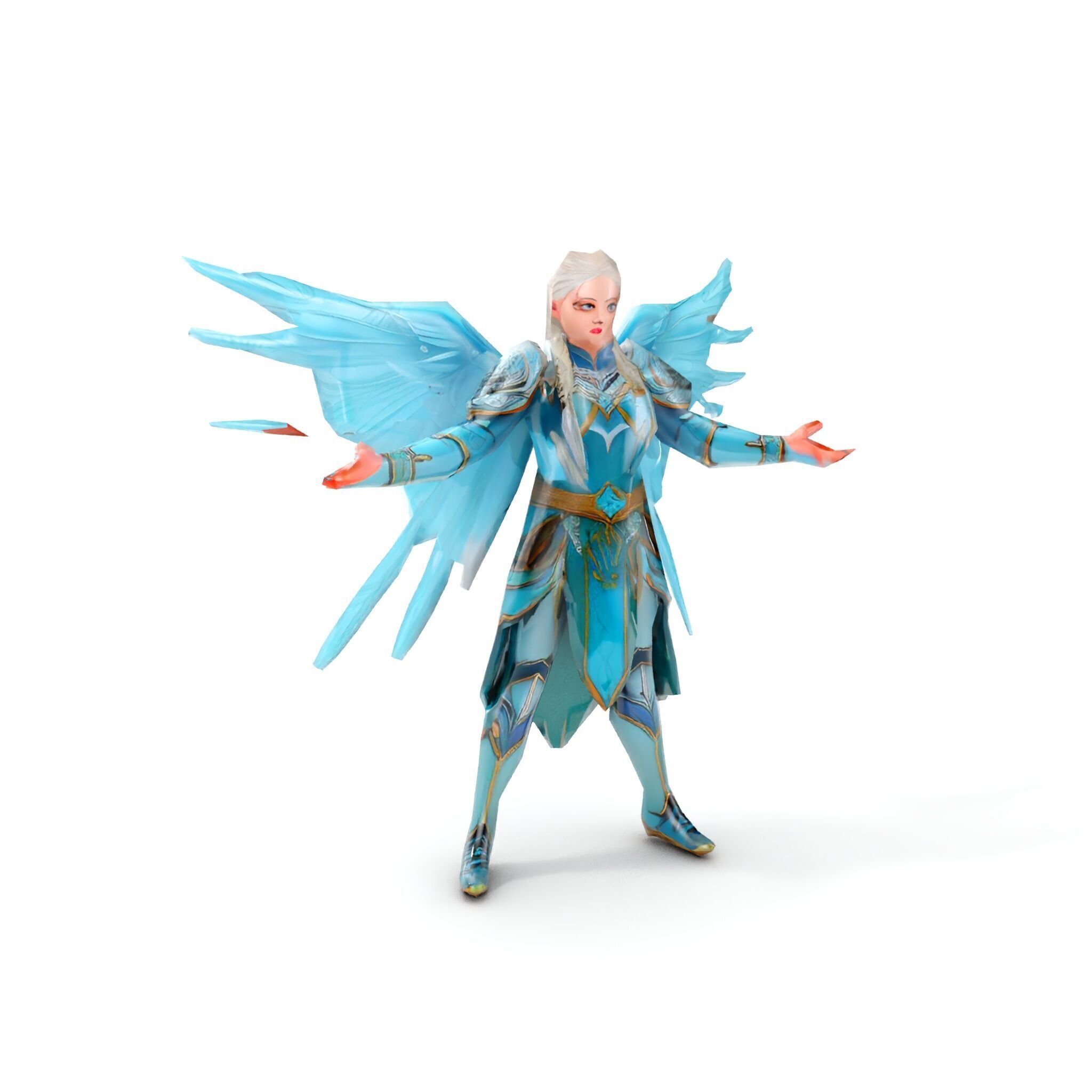 Guardian Angel Character Model  Rigged and Animated Low-poly 3D model_14