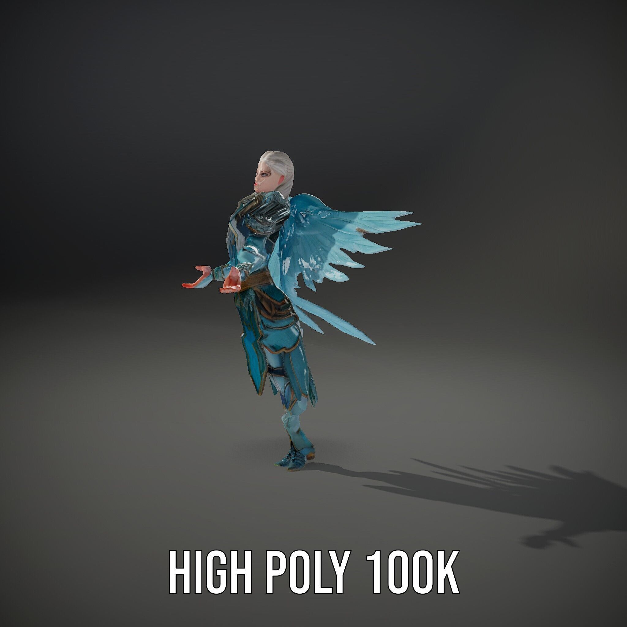 Guardian Angel Character Model  Rigged and Animated Low-poly 3D model_15
