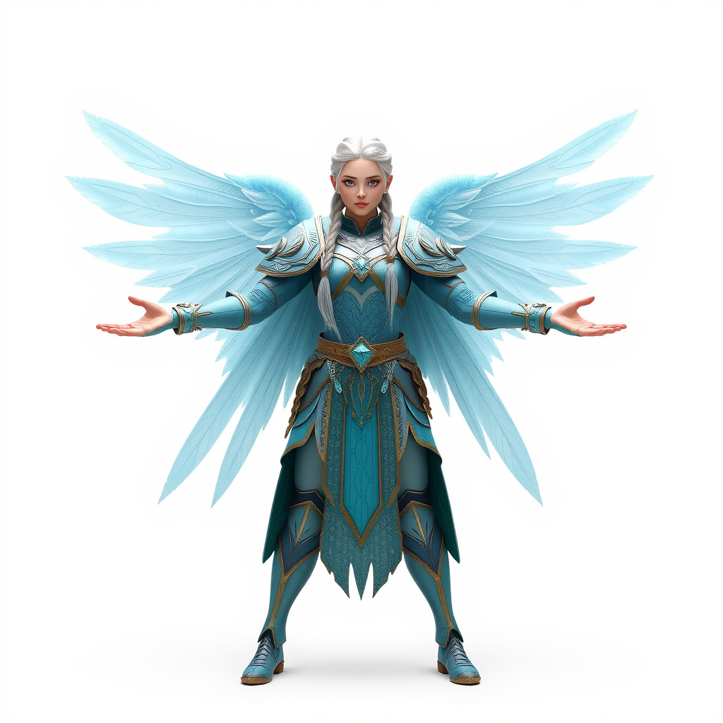 Guardian Angel Character Model  Rigged and Animated Low-poly 3D model_3