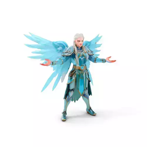 Guardian Angel Character Model  Rigged and Animated Low-poly 3D model