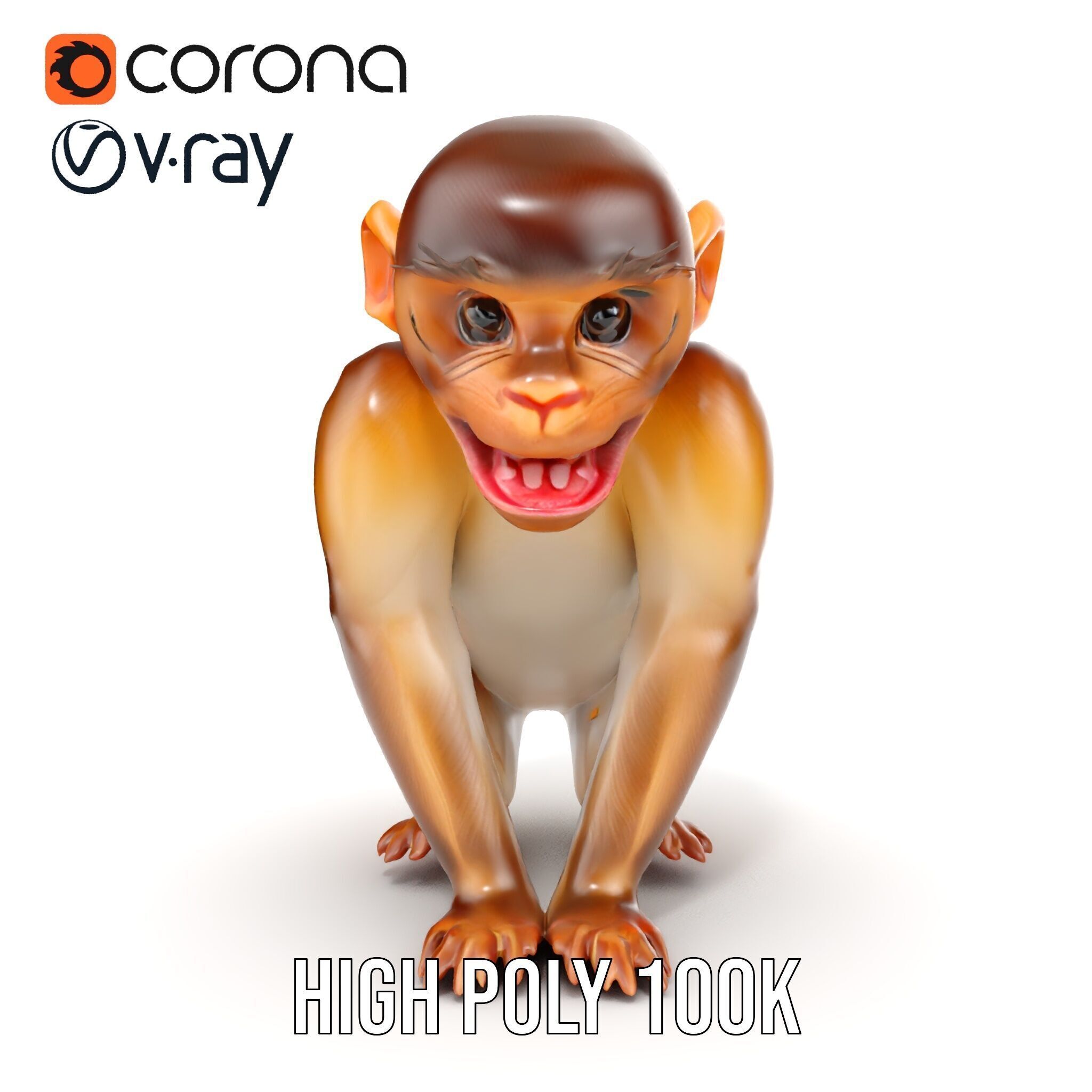 Baby Monkey D Model Pack  Realistic and Detailed Low-poly 3D model_30
