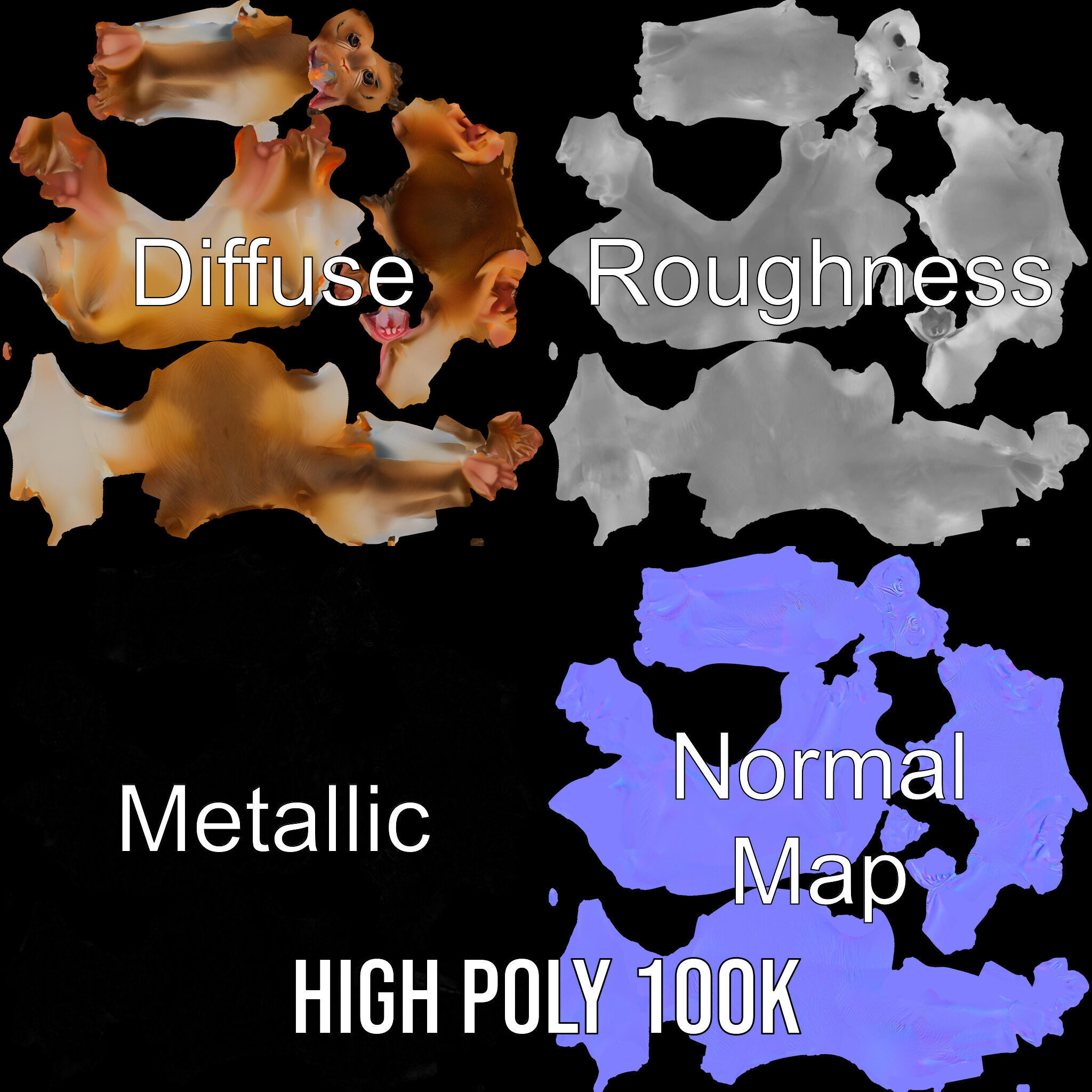 Baby Monkey D Model Pack  Realistic and Detailed Low-poly 3D model_3