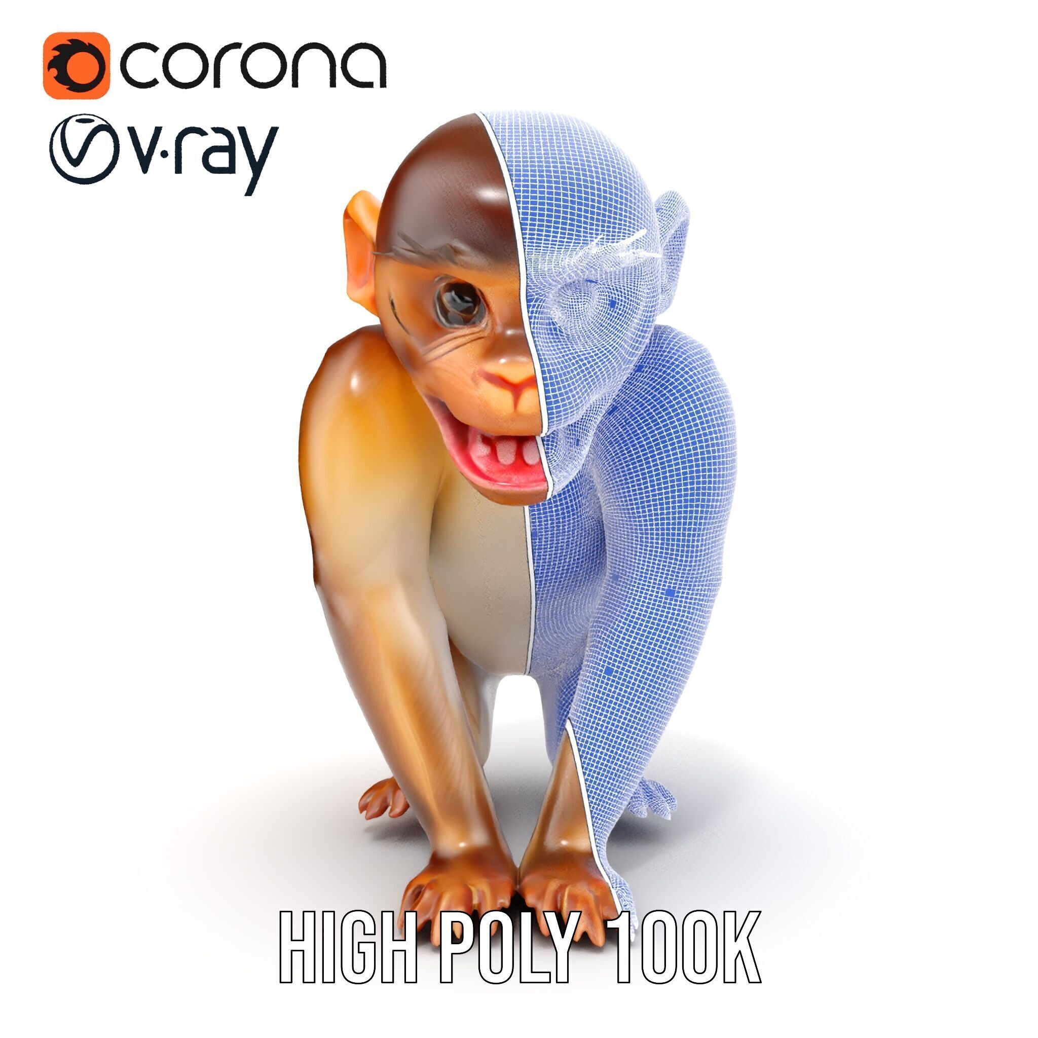 Baby Monkey D Model Pack  Realistic and Detailed Low-poly 3D model_35