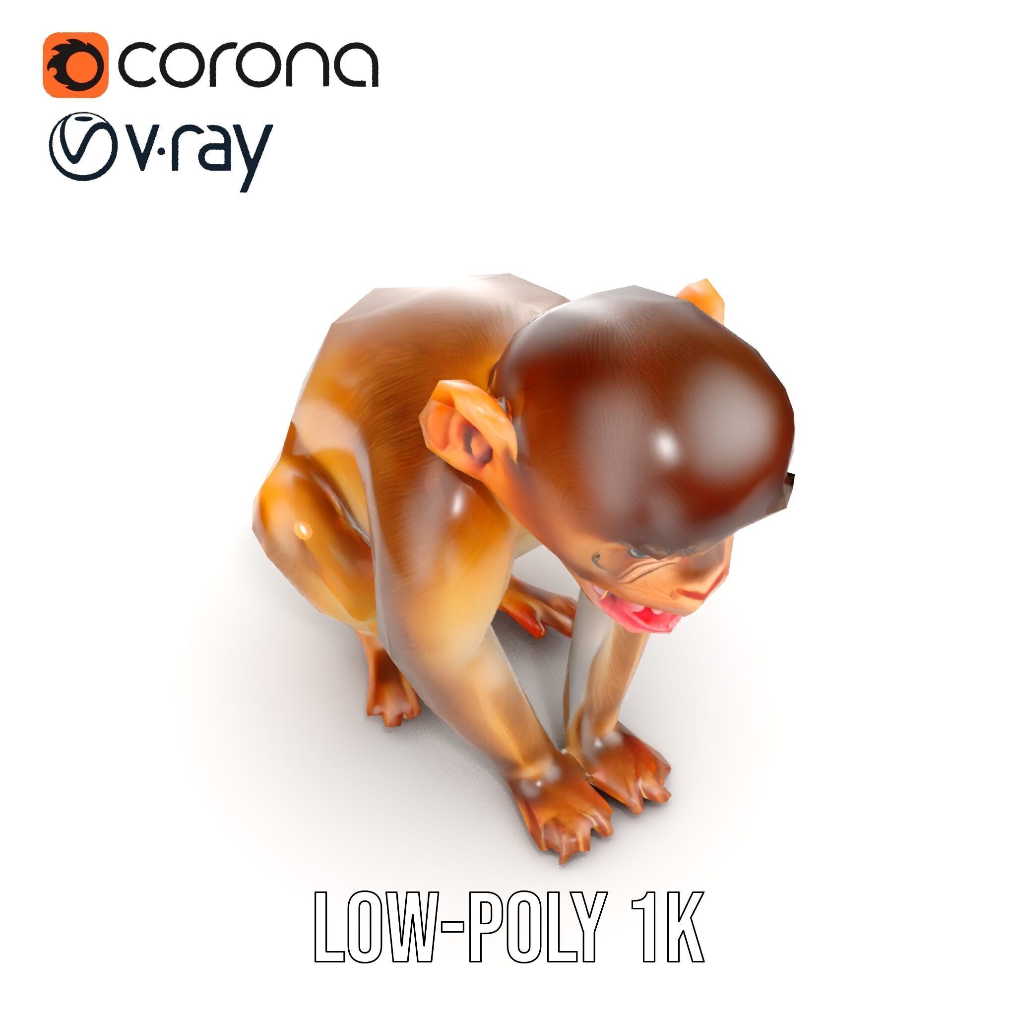 Baby Monkey D Model Pack  Realistic and Detailed Low-poly 3D model_20