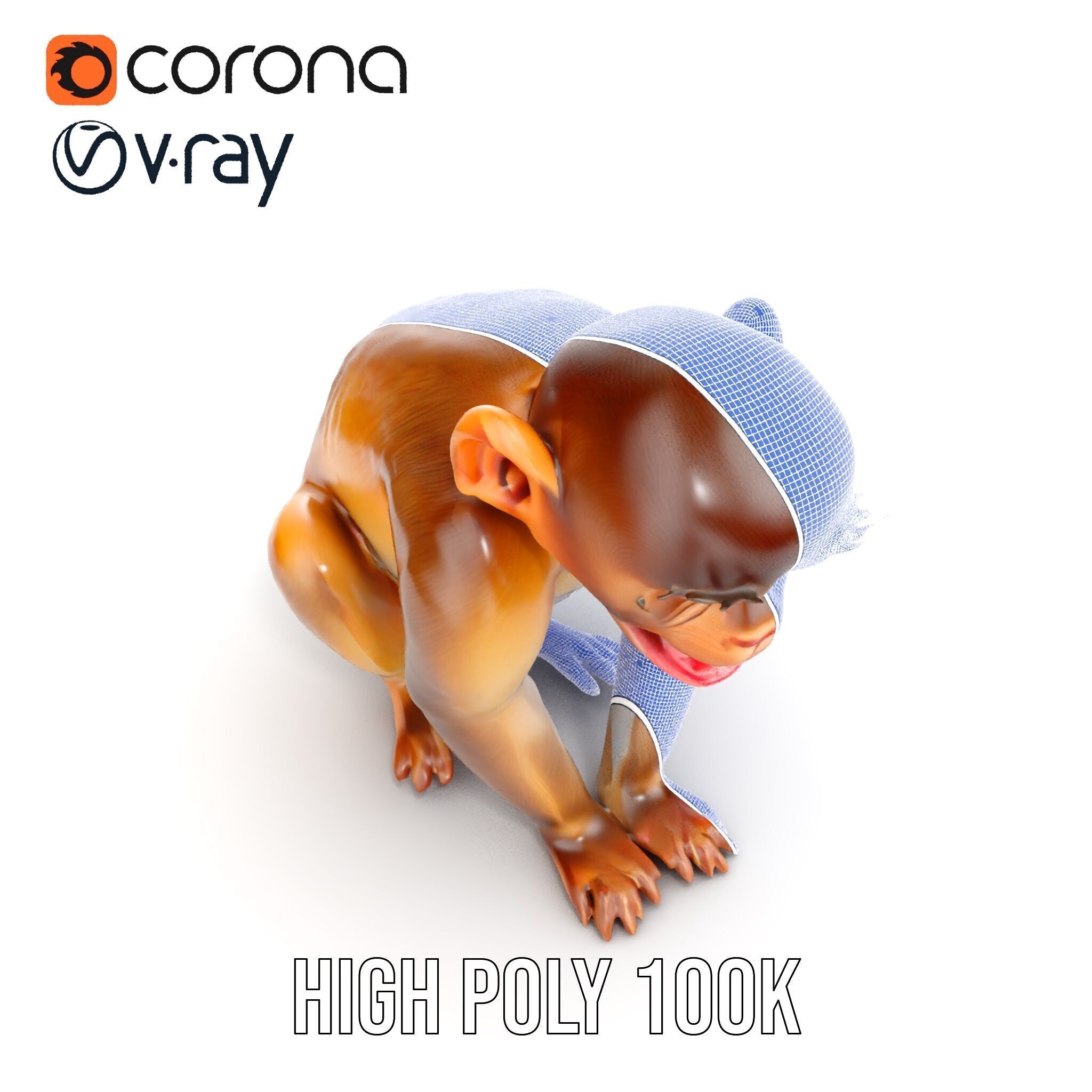 Baby Monkey D Model Pack  Realistic and Detailed Low-poly 3D model_37