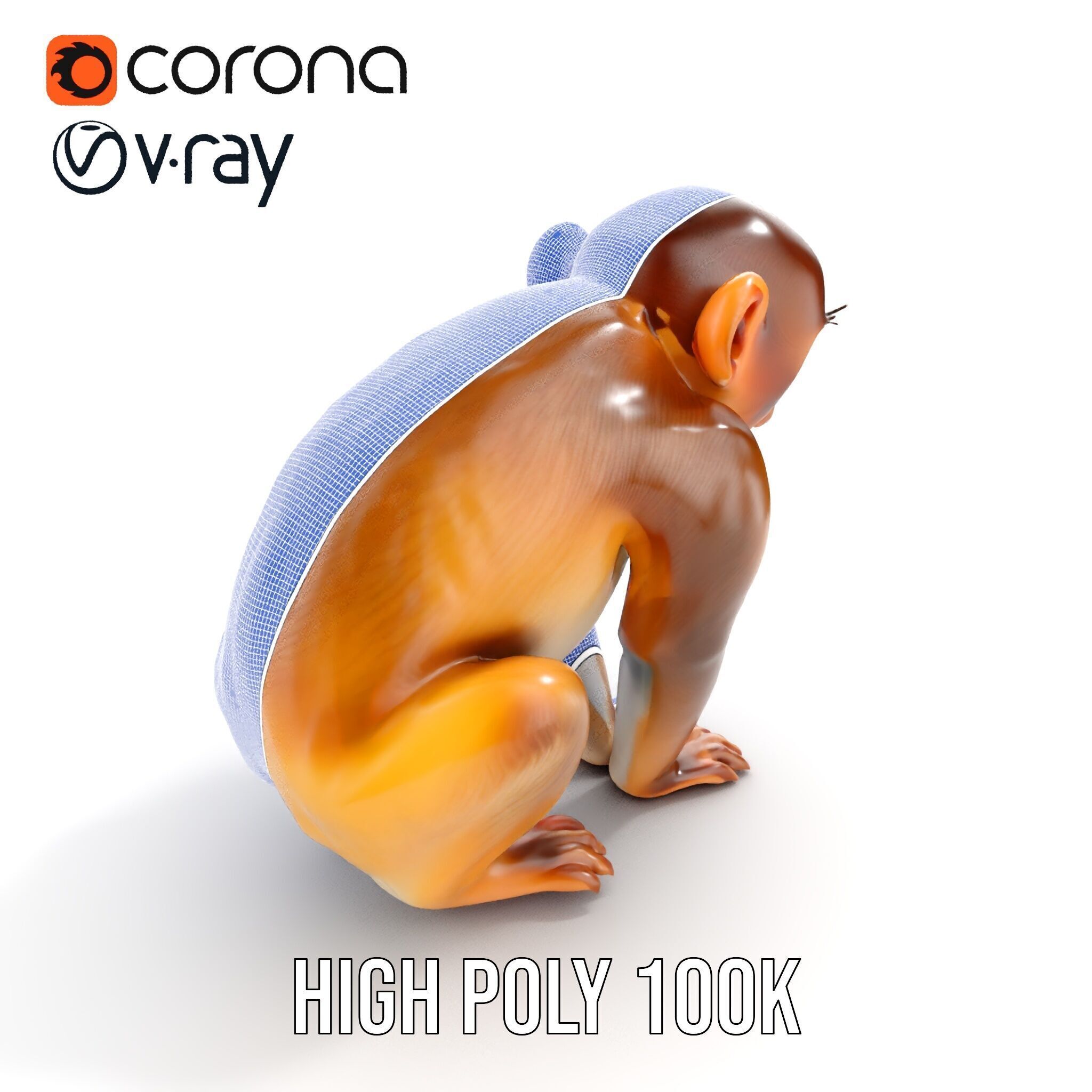 Baby Monkey D Model Pack  Realistic and Detailed Low-poly 3D model_38