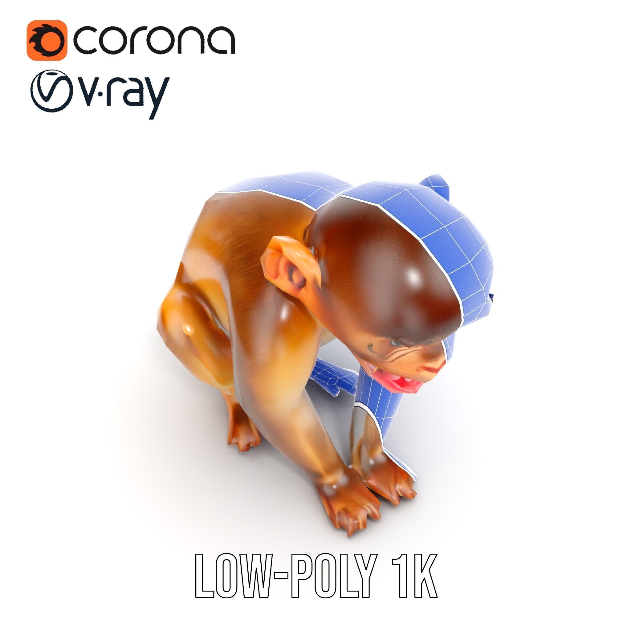 Baby Monkey D Model Pack  Realistic and Detailed Low-poly 3D model_29