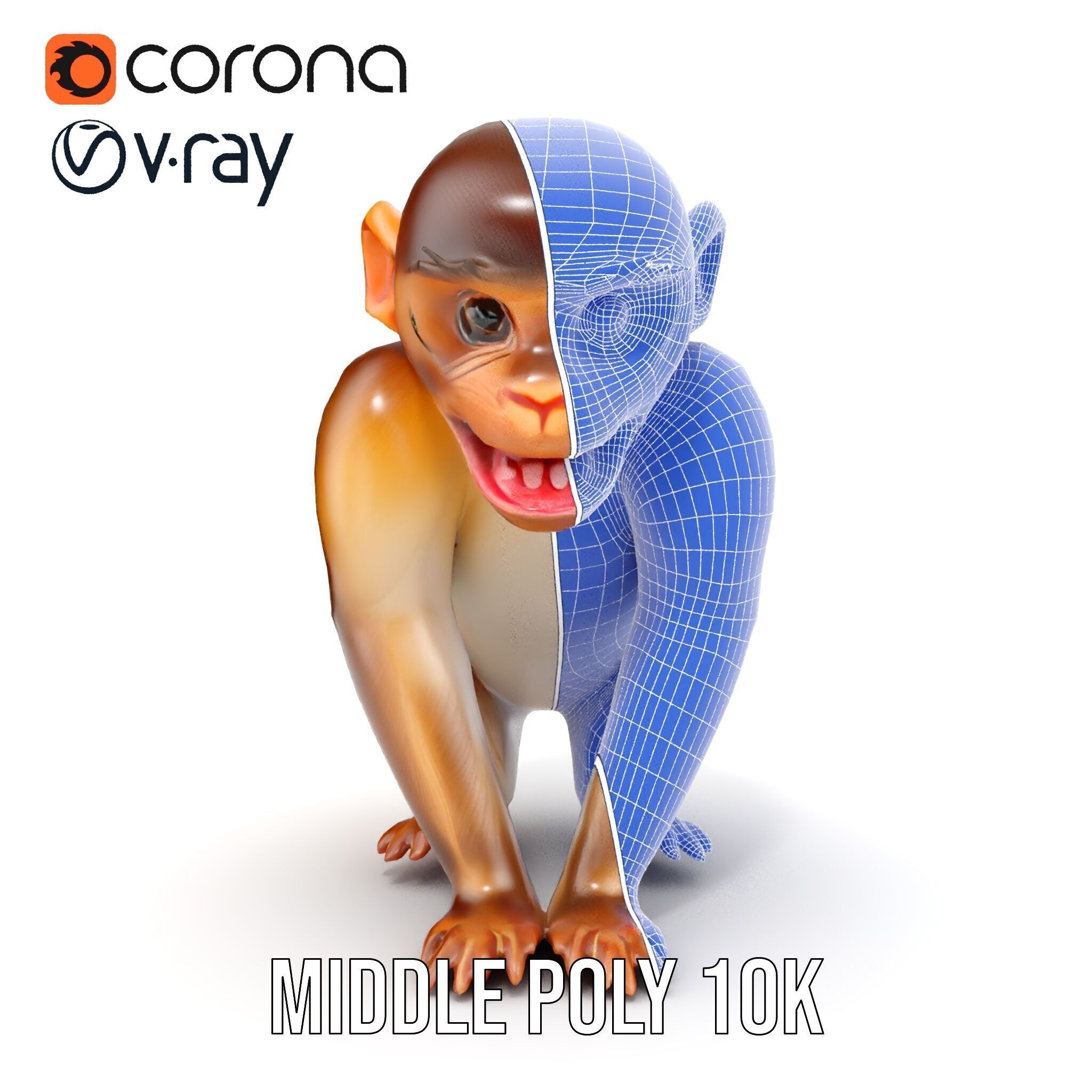 Baby Monkey D Model Pack  Realistic and Detailed Low-poly 3D model_25