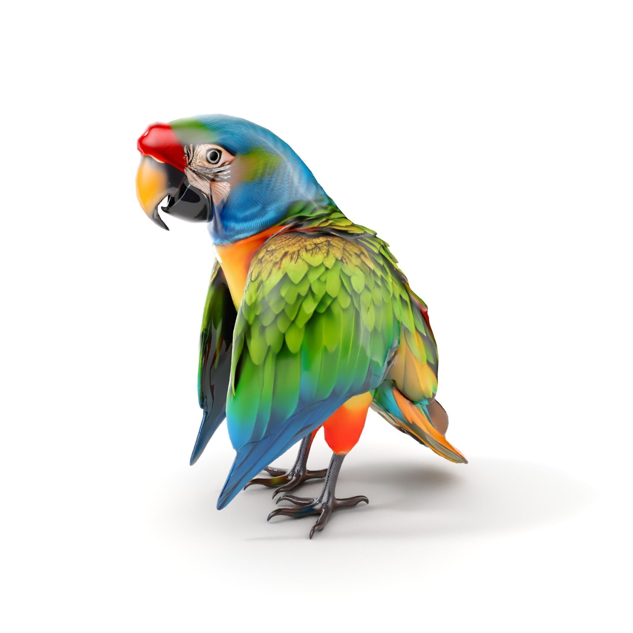 Colorful Macaw Parrot D Model Pack Low-poly 3D model_15