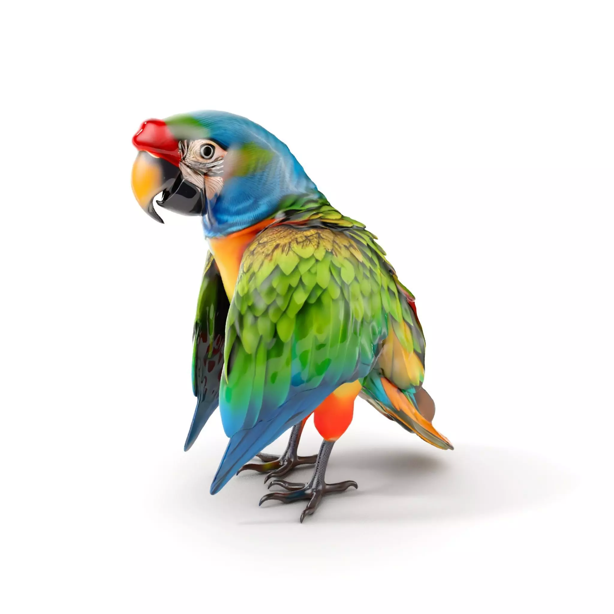 Colorful Macaw Parrot D Model Pack Low-poly 3D model_0