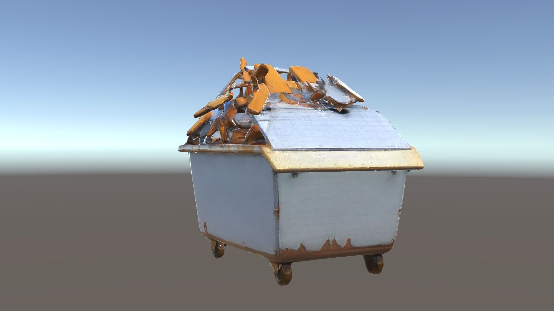 Industrial Waste Dumpster with Scrap Wood Model Pack Low-poly 3D model_33