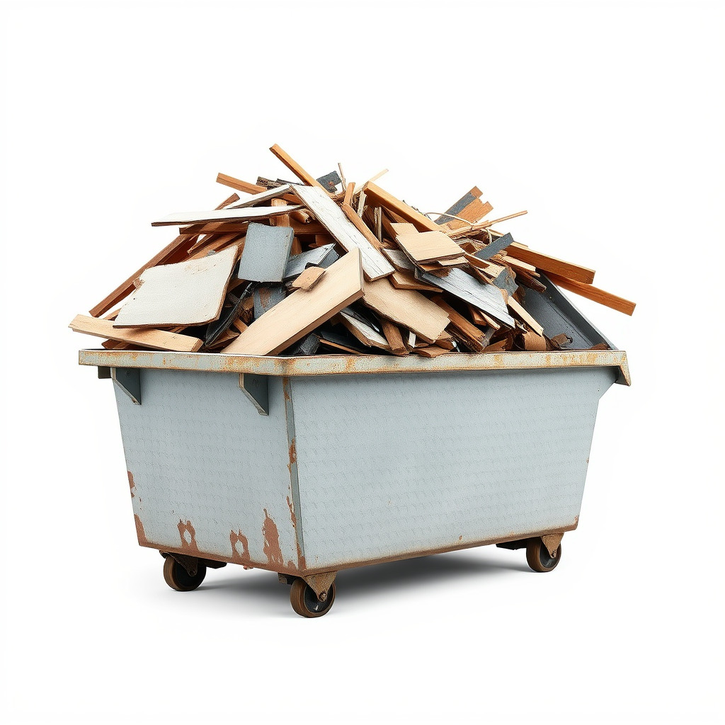 Industrial Waste Dumpster with Scrap Wood Model Pack Low-poly 3D model_2