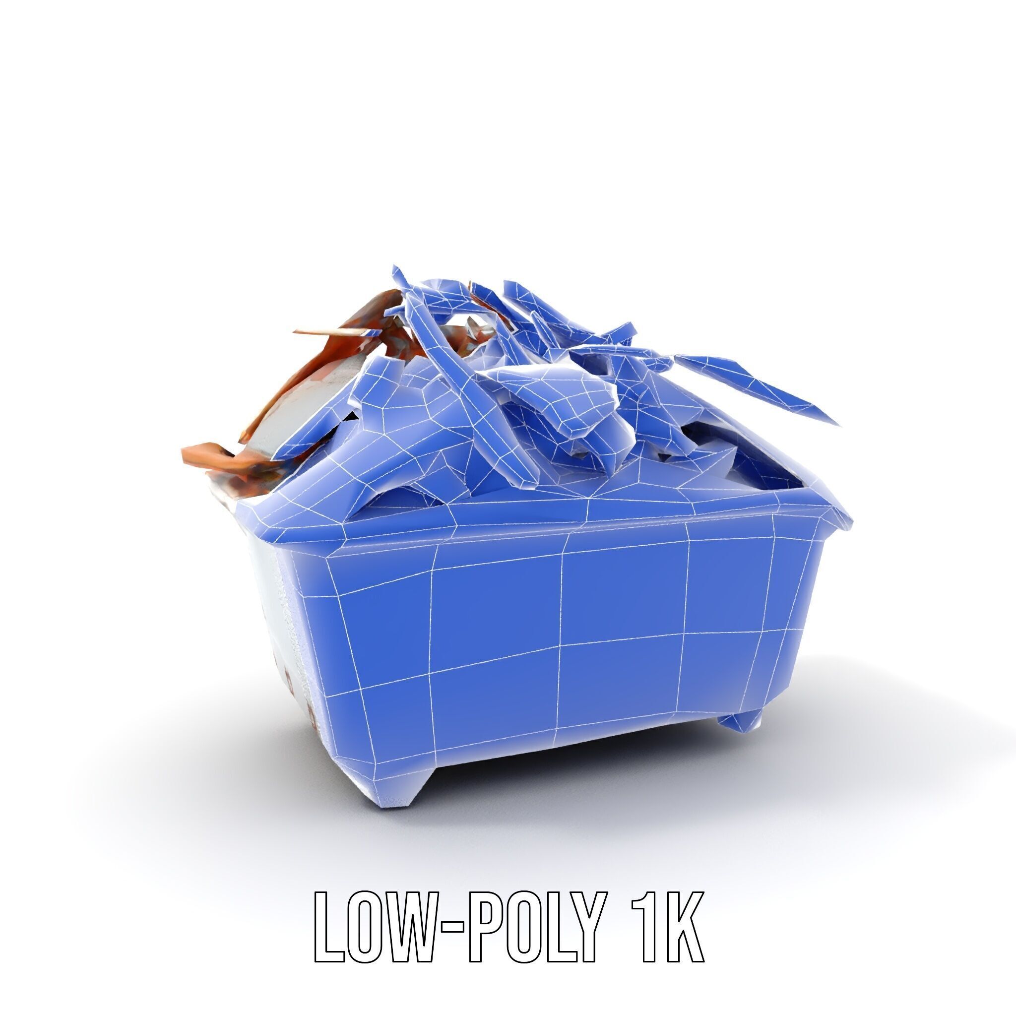 Industrial Waste Dumpster with Scrap Wood Model Pack Low-poly 3D model_25