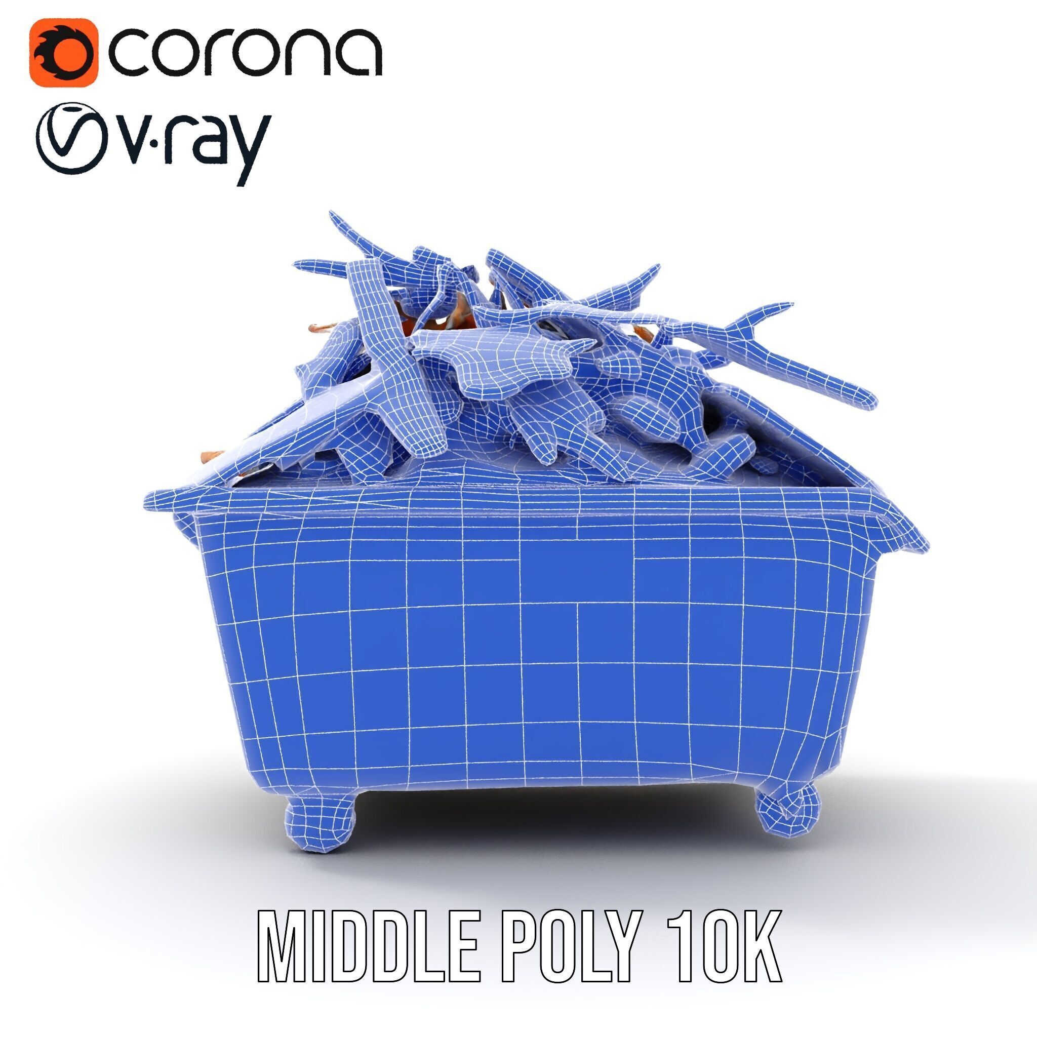 Industrial Waste Dumpster with Scrap Wood Model Pack Low-poly 3D model_27