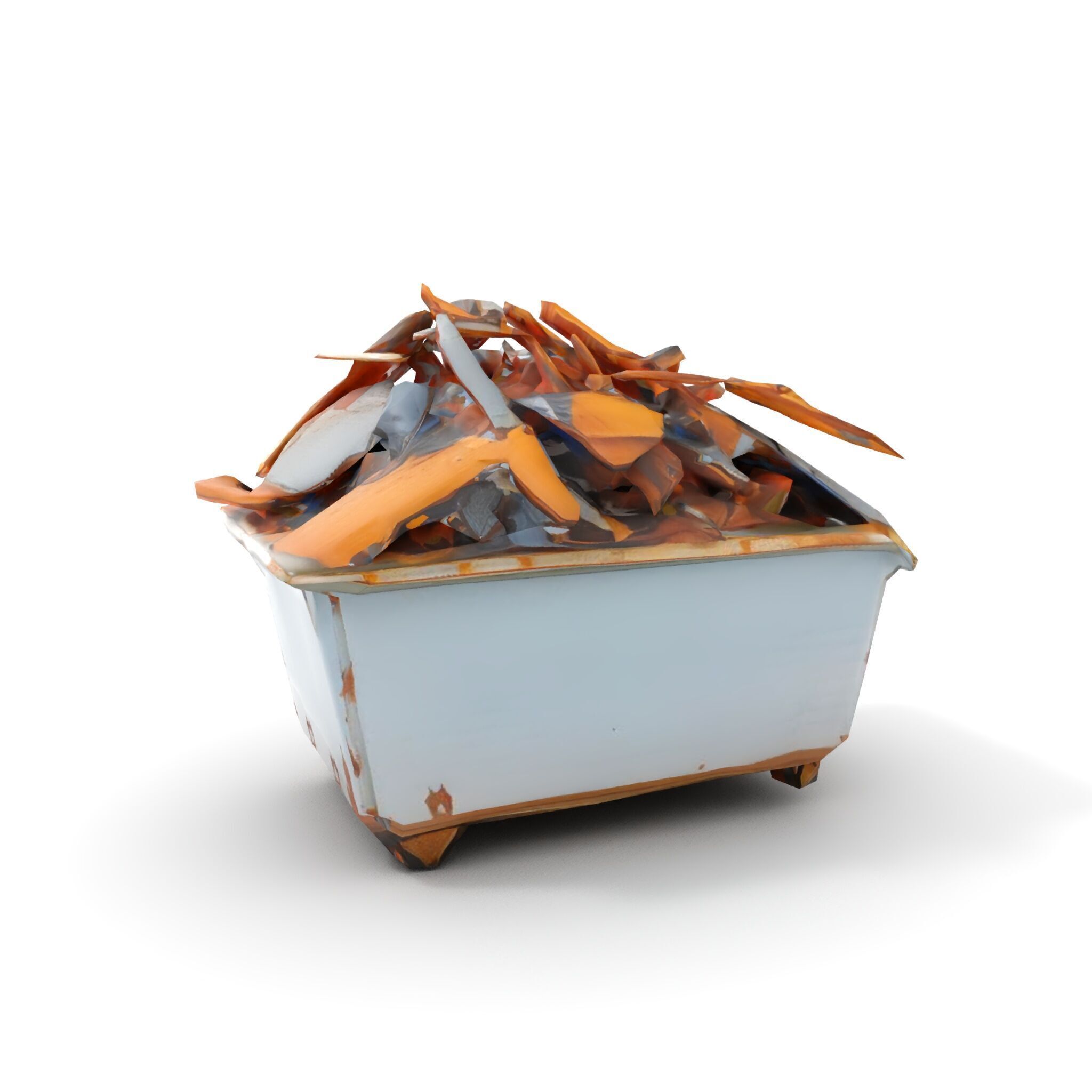 Industrial Waste Dumpster with Scrap Wood Model Pack Low-poly 3D model_16