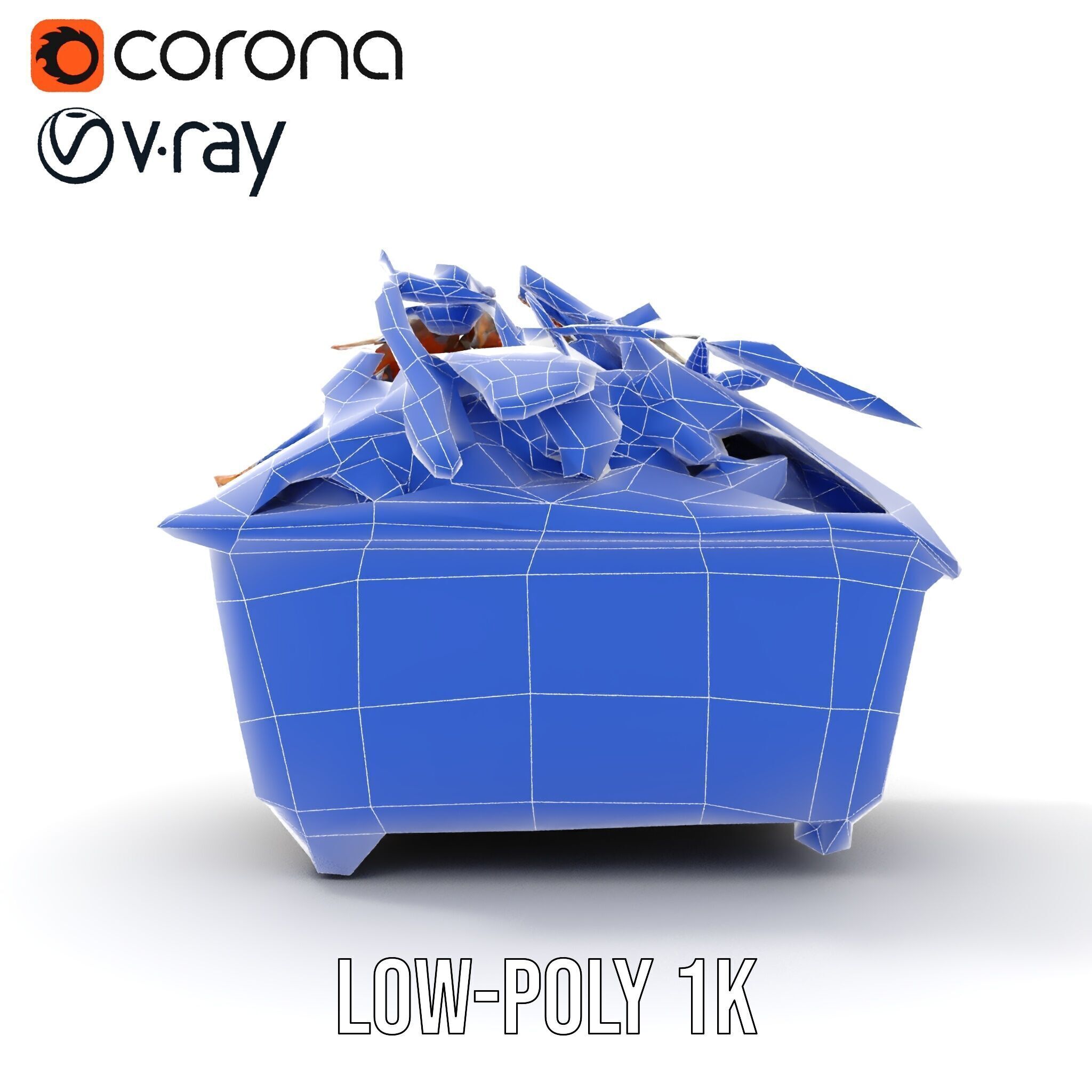 Industrial Waste Dumpster with Scrap Wood Model Pack Low-poly 3D model_23