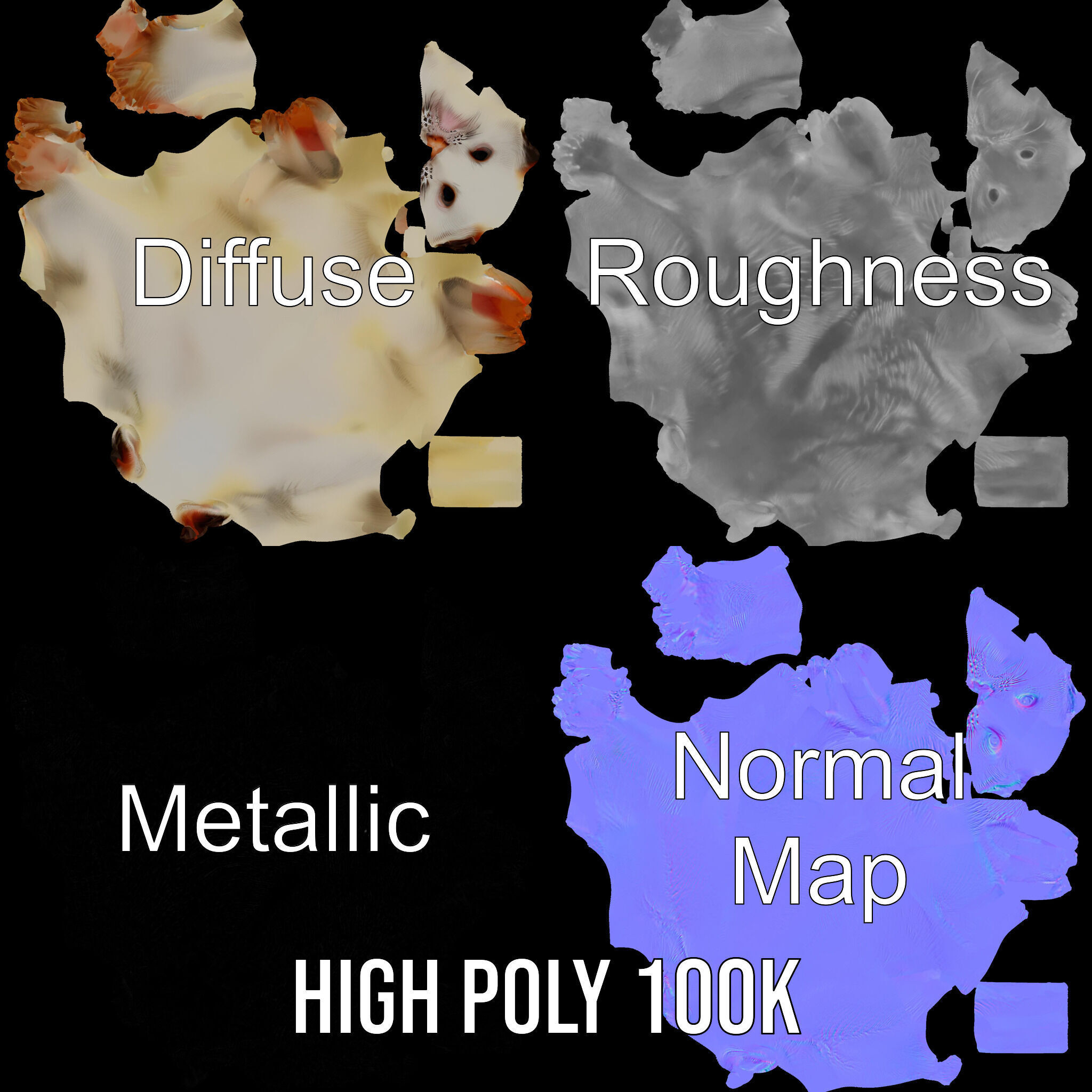 White Ferret D Model Pack Low-poly 3D model_4