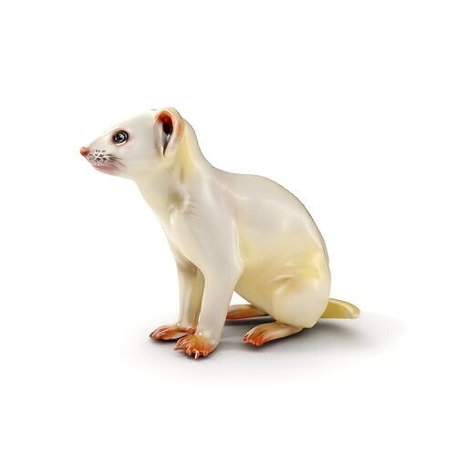 White Ferret D Model Pack Low-poly 3D model