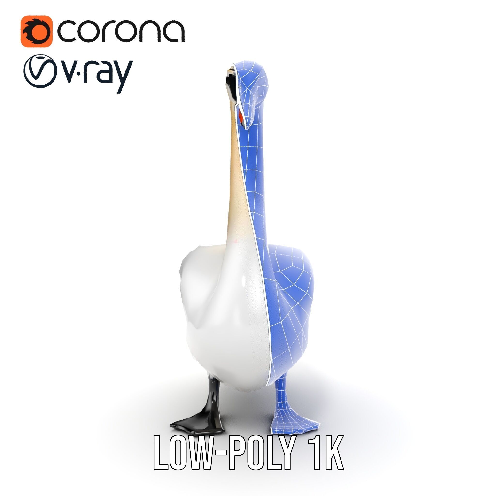 Elegant Swan D Model Pack for Detailed Rendering Low-poly 3D model_13
