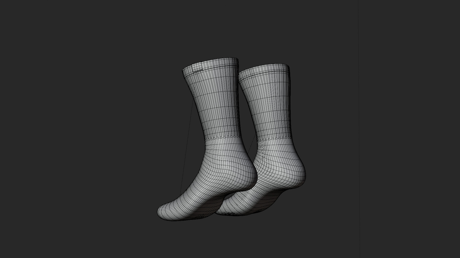 Stylized Socks Low Poly Game Ready Clothing Accessory Low-poly 3D model_3