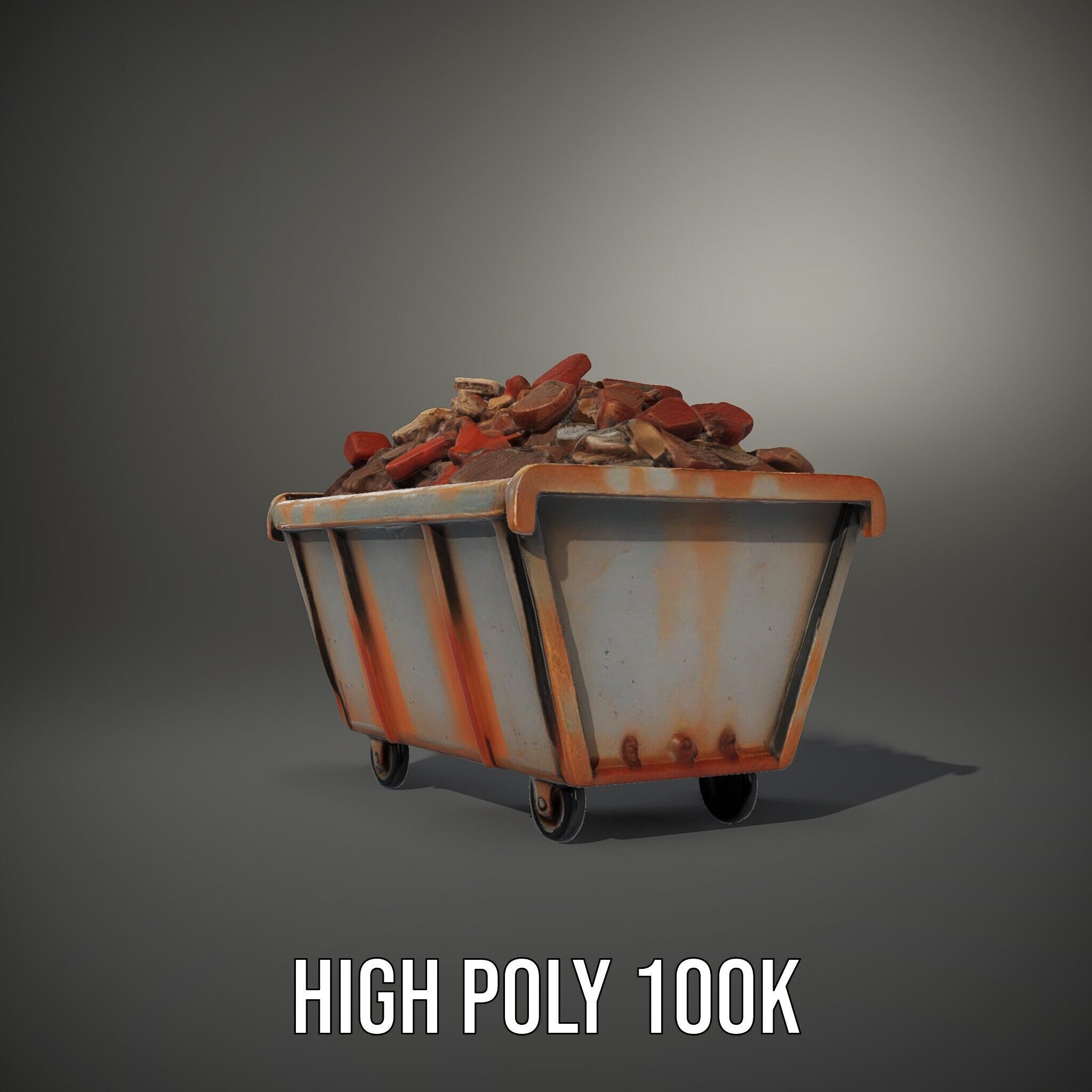 Rustic Industrial Metal Container Model Pack Low-poly 3D model_9