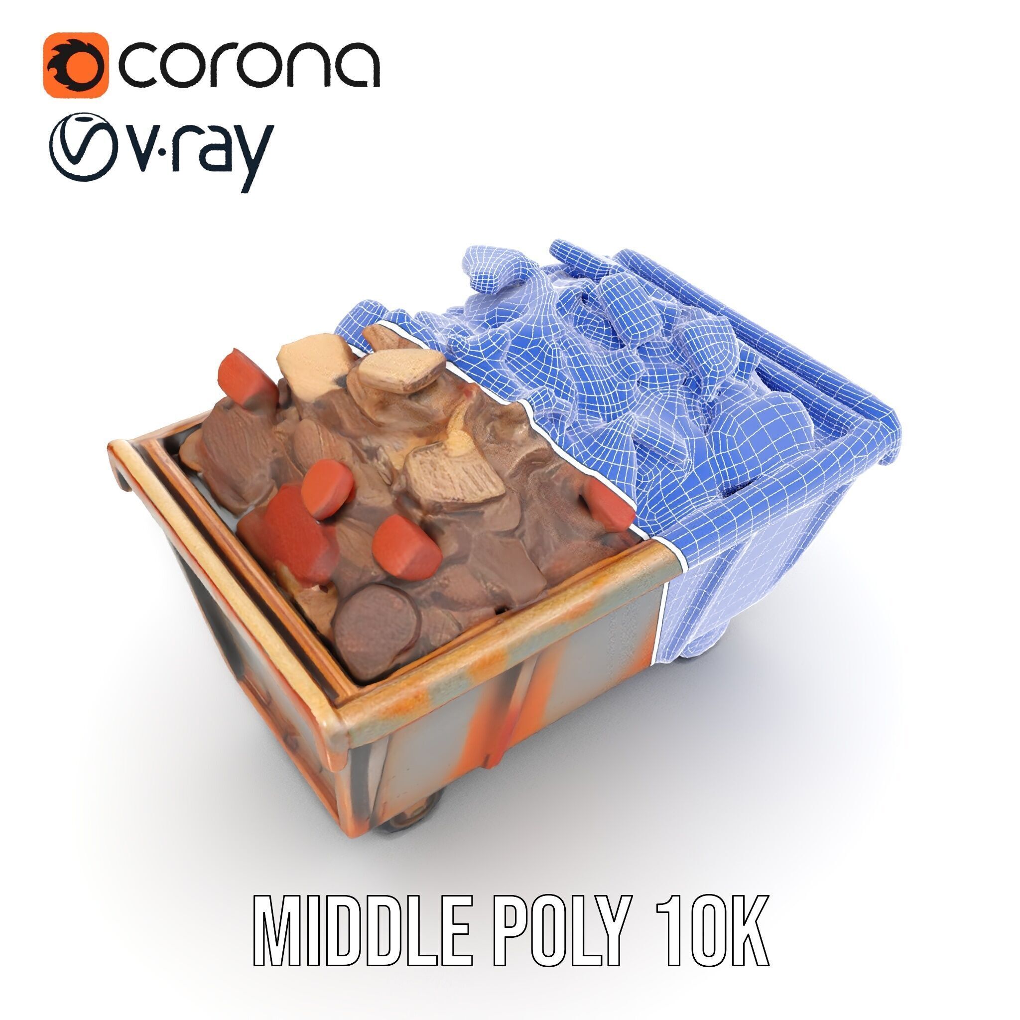 Rustic Industrial Metal Container Model Pack Low-poly 3D model_27