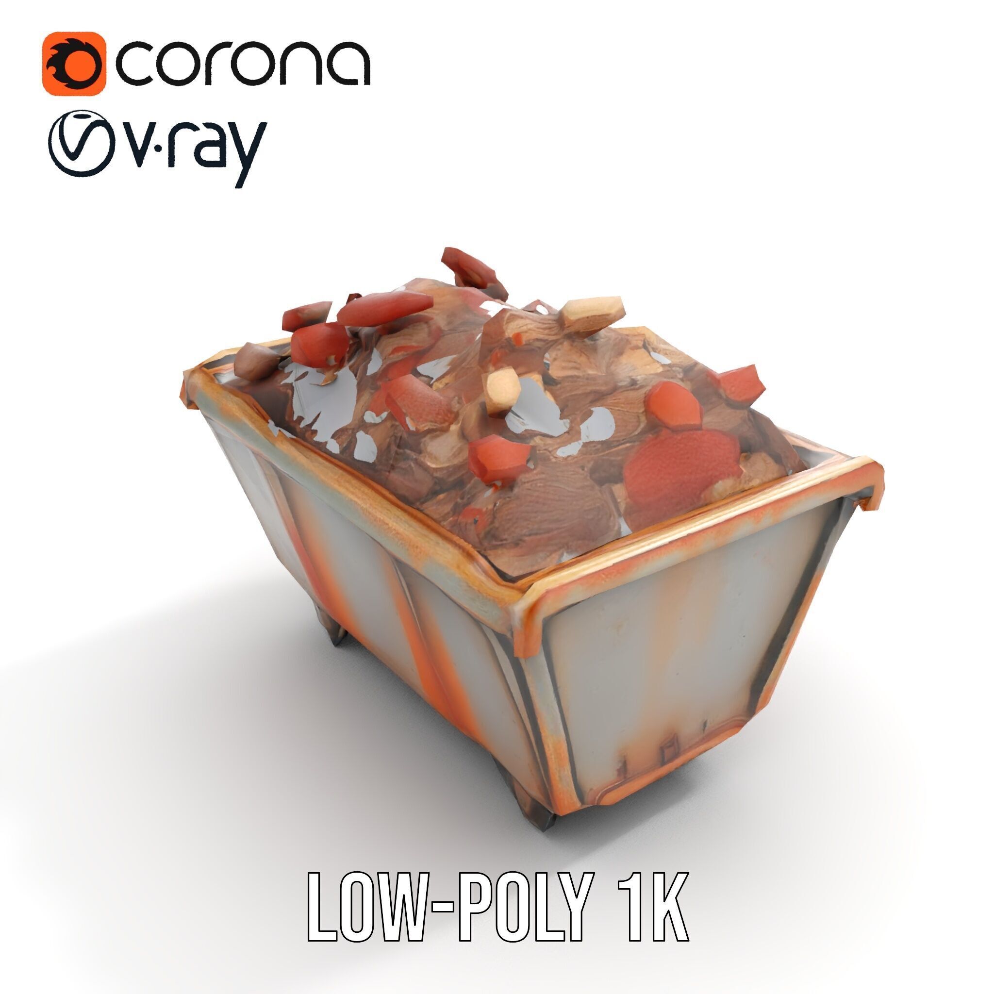 Rustic Industrial Metal Container Model Pack Low-poly 3D model_14