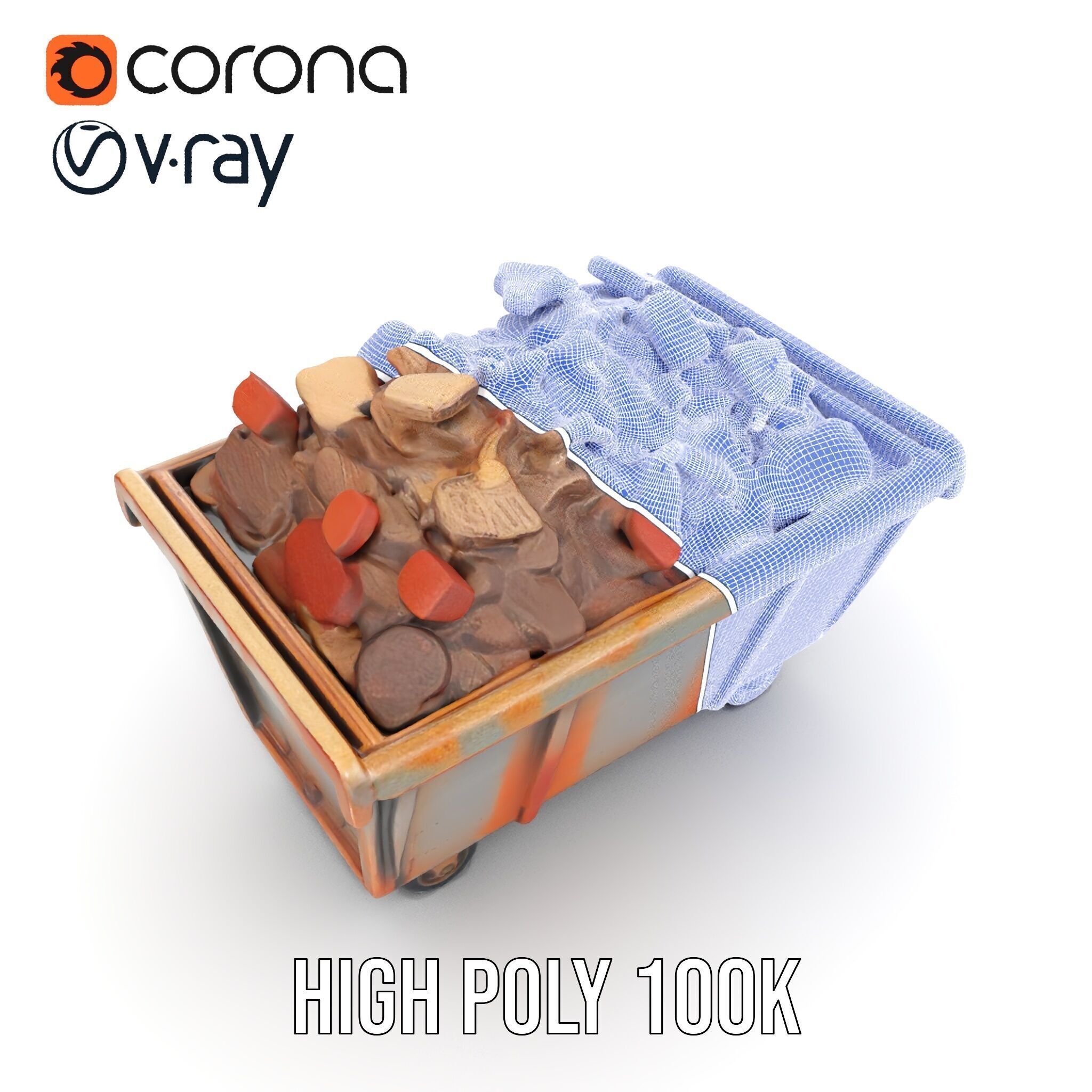 Rustic Industrial Metal Container Model Pack Low-poly 3D model_38