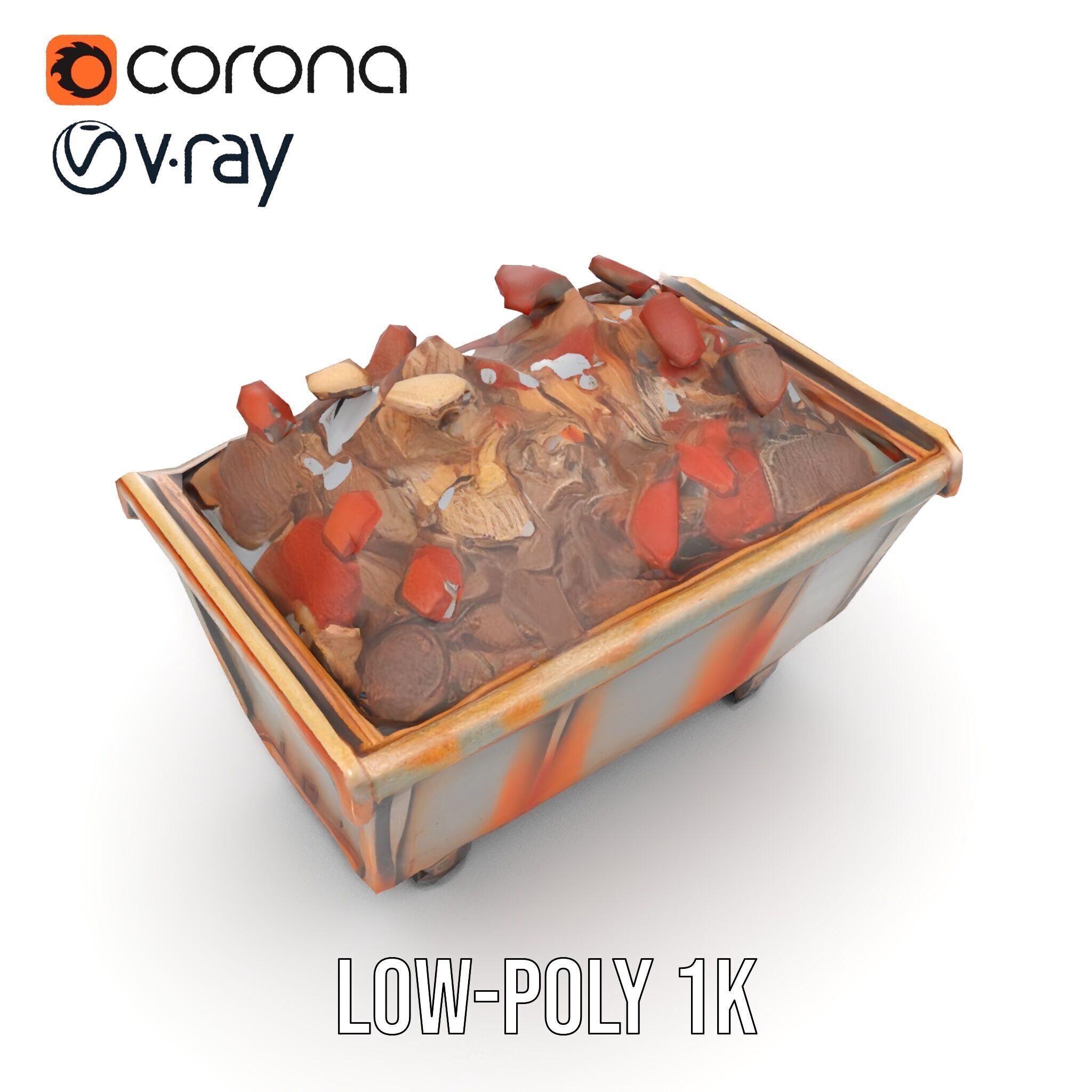 Rustic Industrial Metal Container Model Pack Low-poly 3D model_17