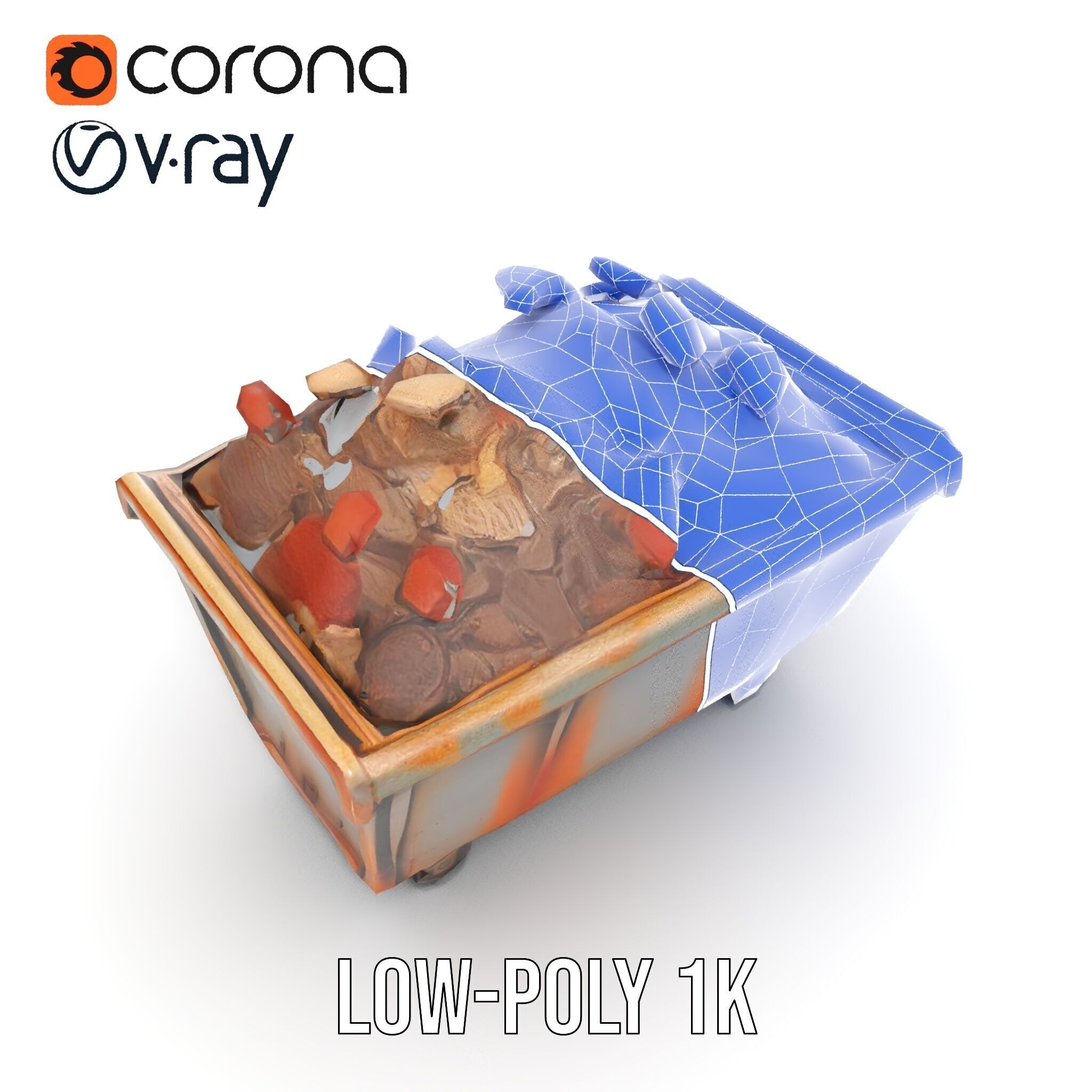 Rustic Industrial Metal Container Model Pack Low-poly 3D model_31
