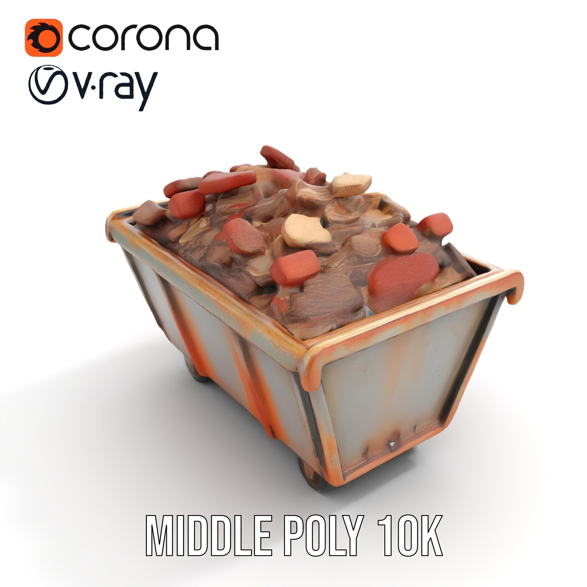 Rustic Industrial Metal Container Model Pack Low-poly 3D model_7