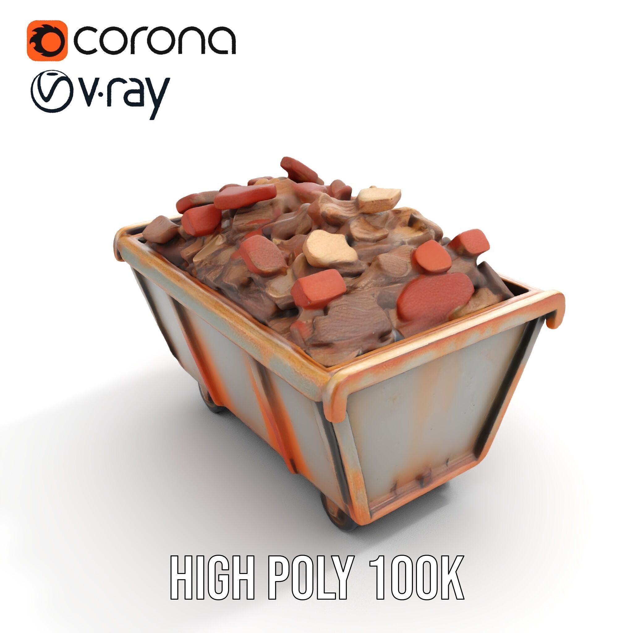 Rustic Industrial Metal Container Model Pack Low-poly 3D model_29