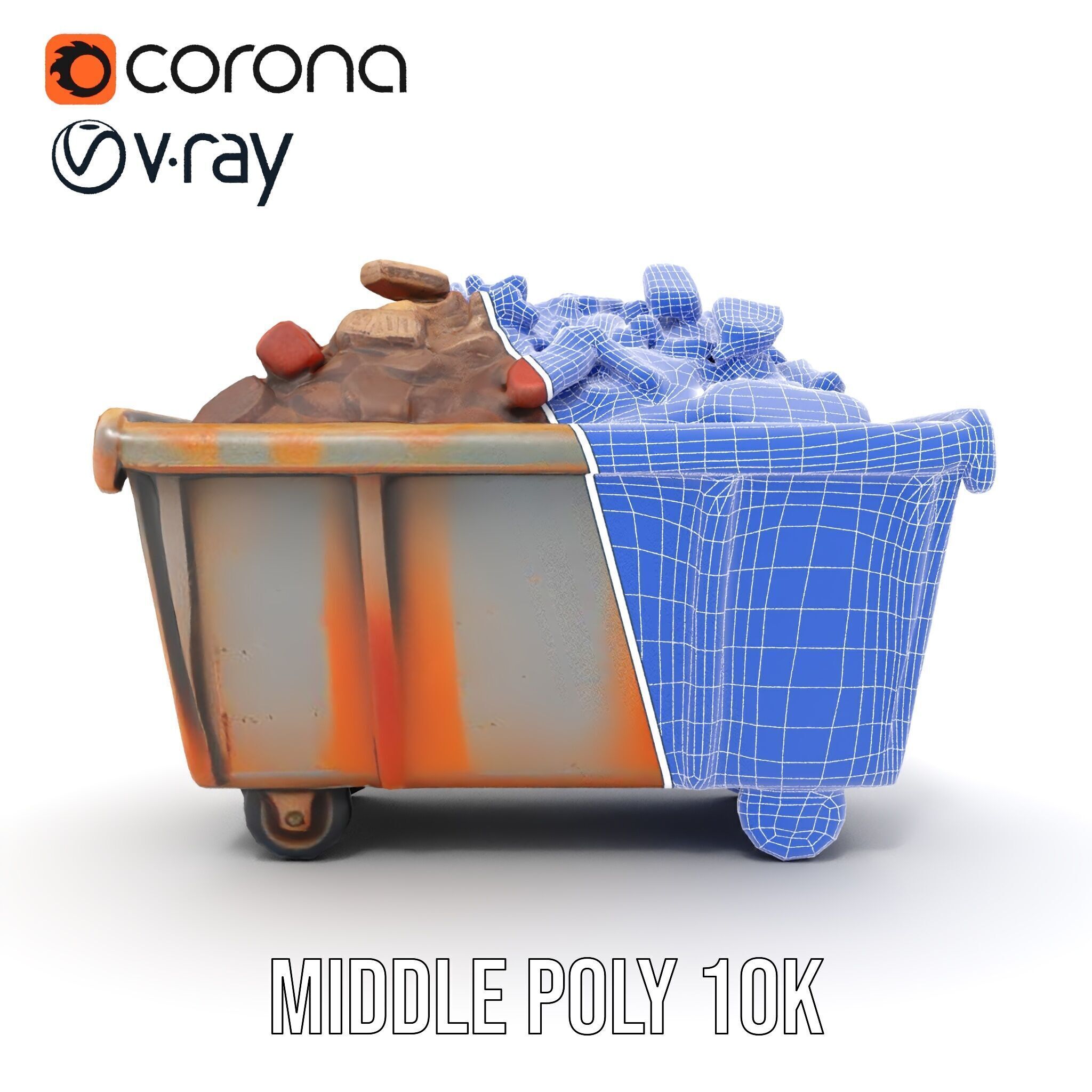 Rustic Industrial Metal Container Model Pack Low-poly 3D model_24