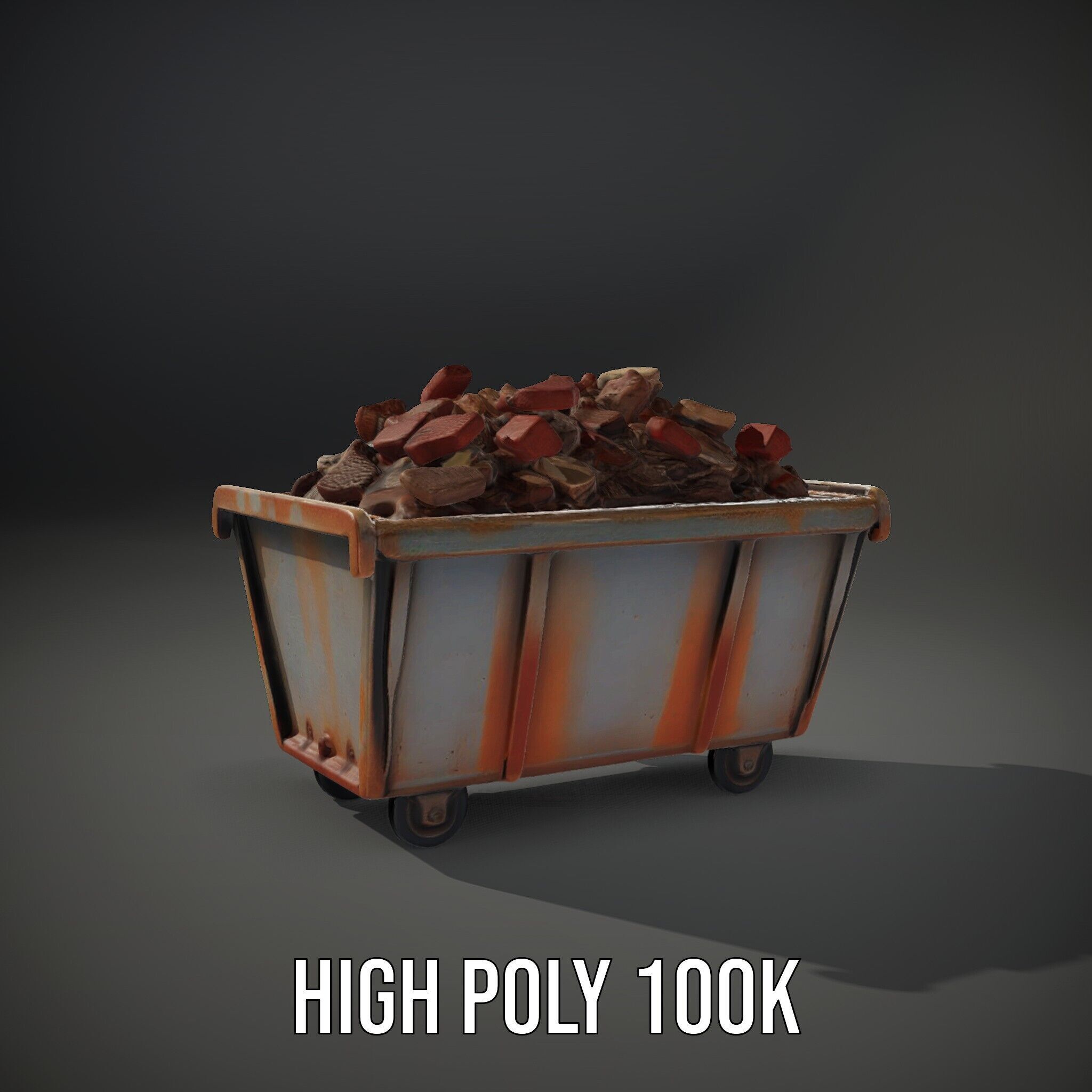 Rustic Industrial Metal Container Model Pack Low-poly 3D model_12