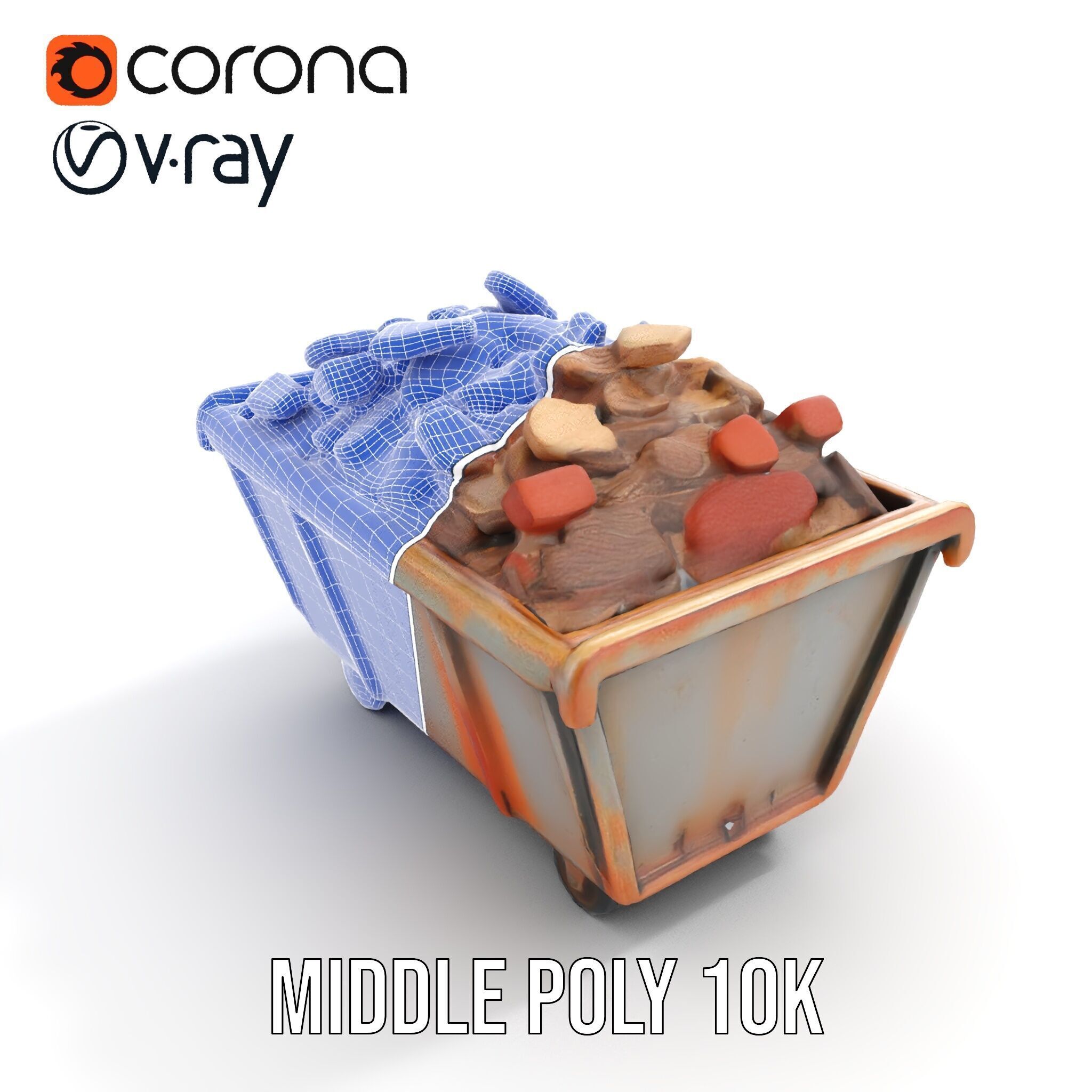 Rustic Industrial Metal Container Model Pack Low-poly 3D model_21