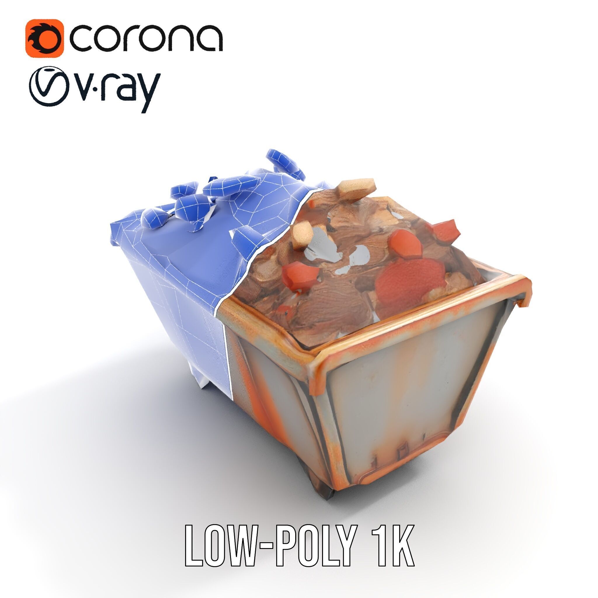 Rustic Industrial Metal Container Model Pack Low-poly 3D model_19