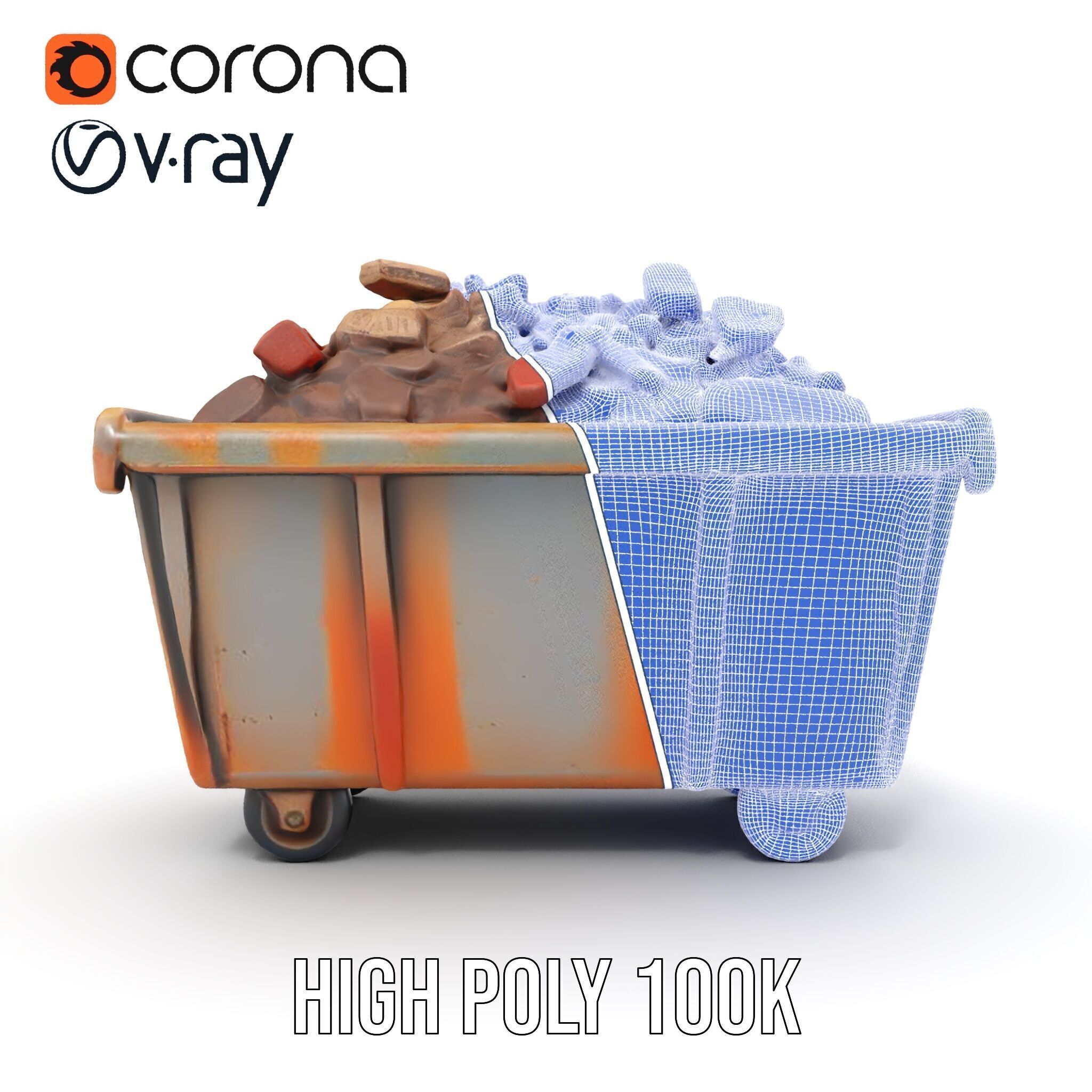 Rustic Industrial Metal Container Model Pack Low-poly 3D model_36