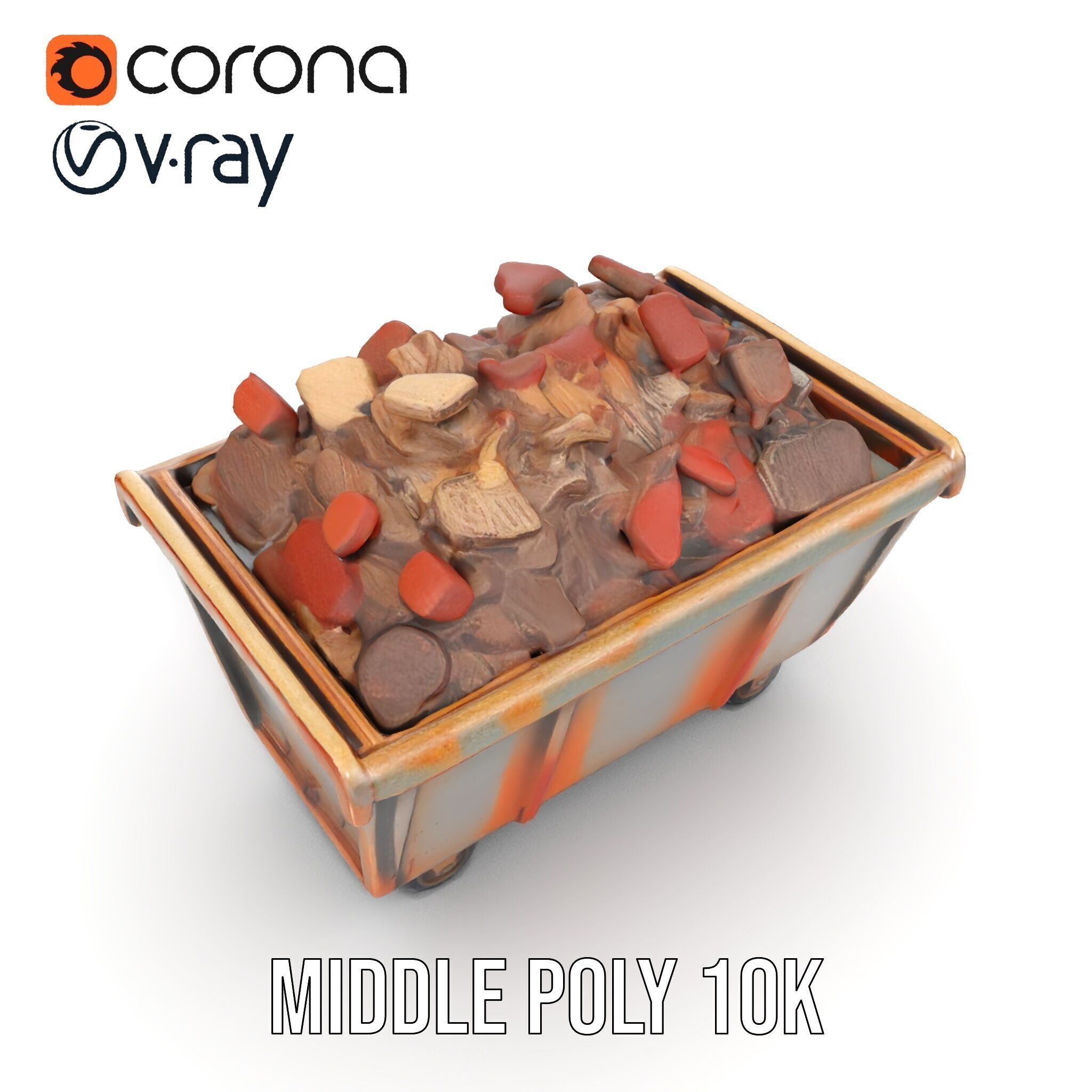 Rustic Industrial Metal Container Model Pack Low-poly 3D model_13