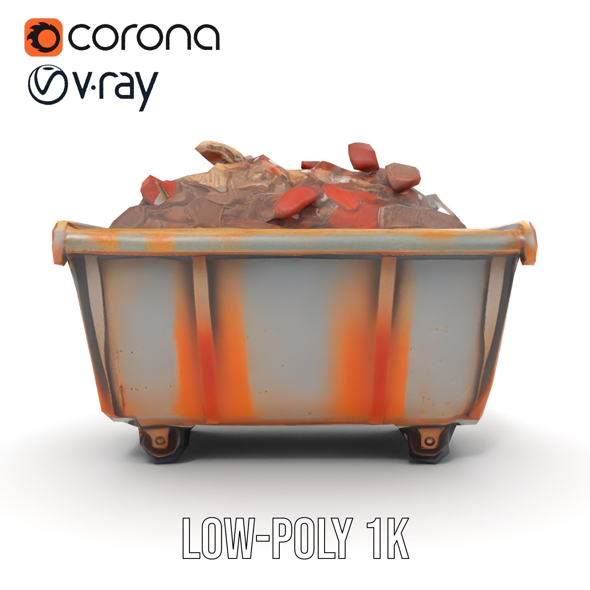 Rustic Industrial Metal Container Model Pack Low-poly 3D model_25