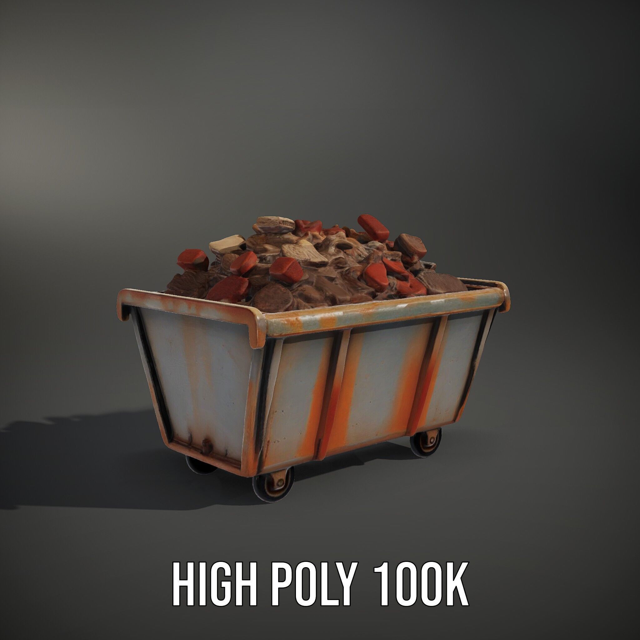 Rustic Industrial Metal Container Model Pack Low-poly 3D model_15