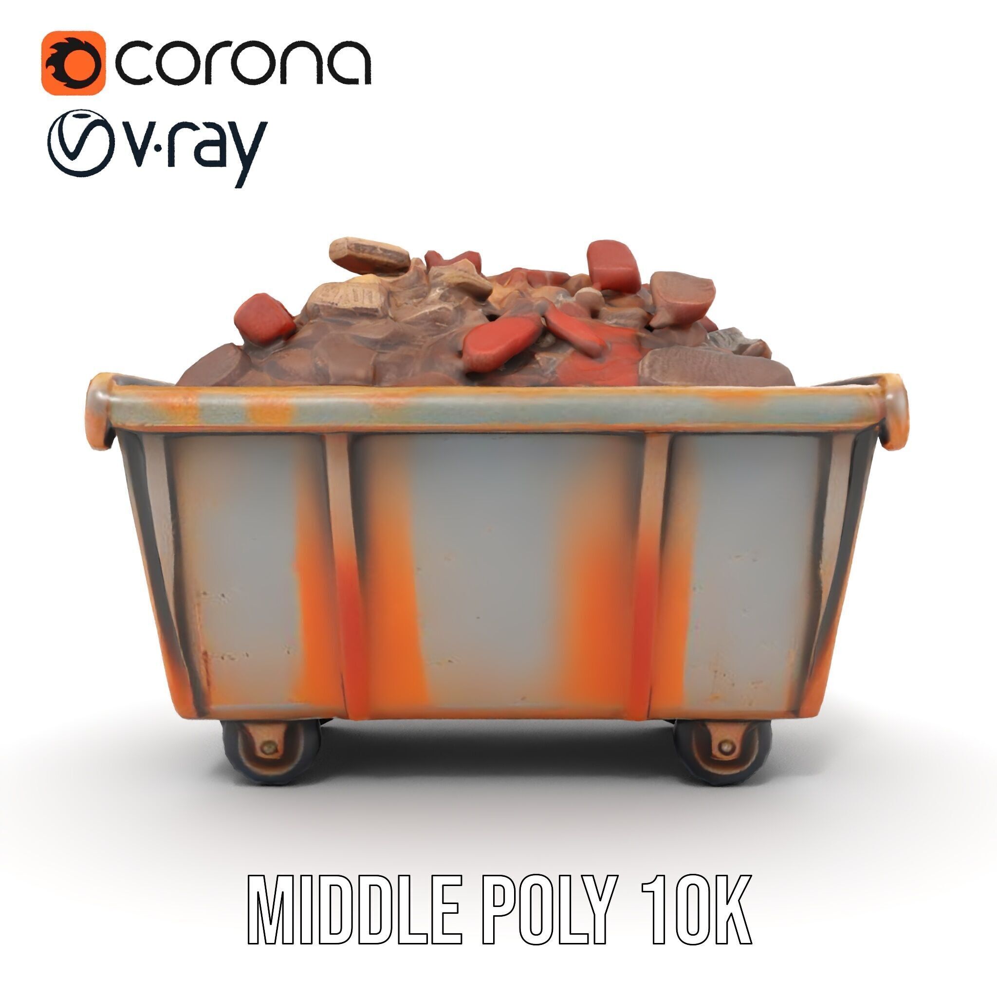 Rustic Industrial Metal Container Model Pack Low-poly 3D model_16