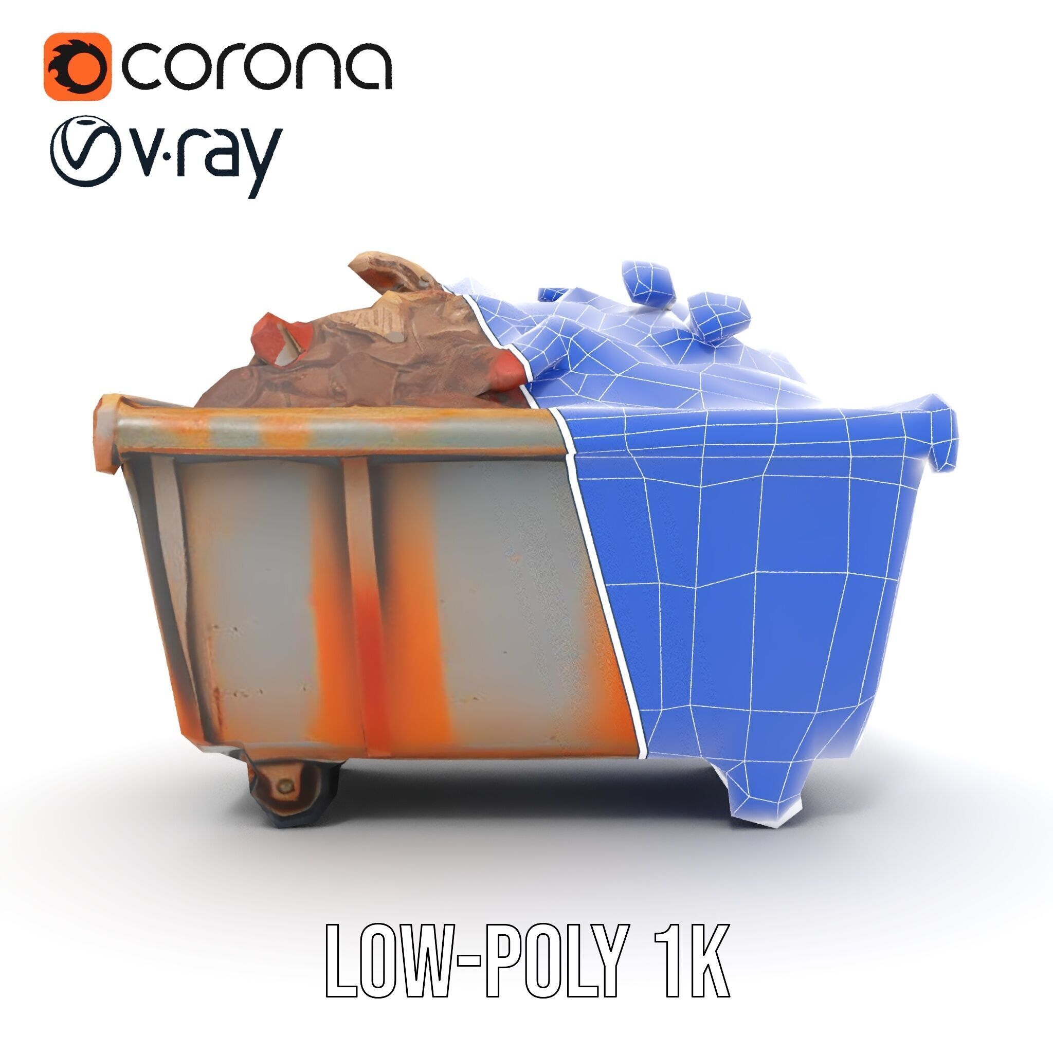 Rustic Industrial Metal Container Model Pack Low-poly 3D model_28