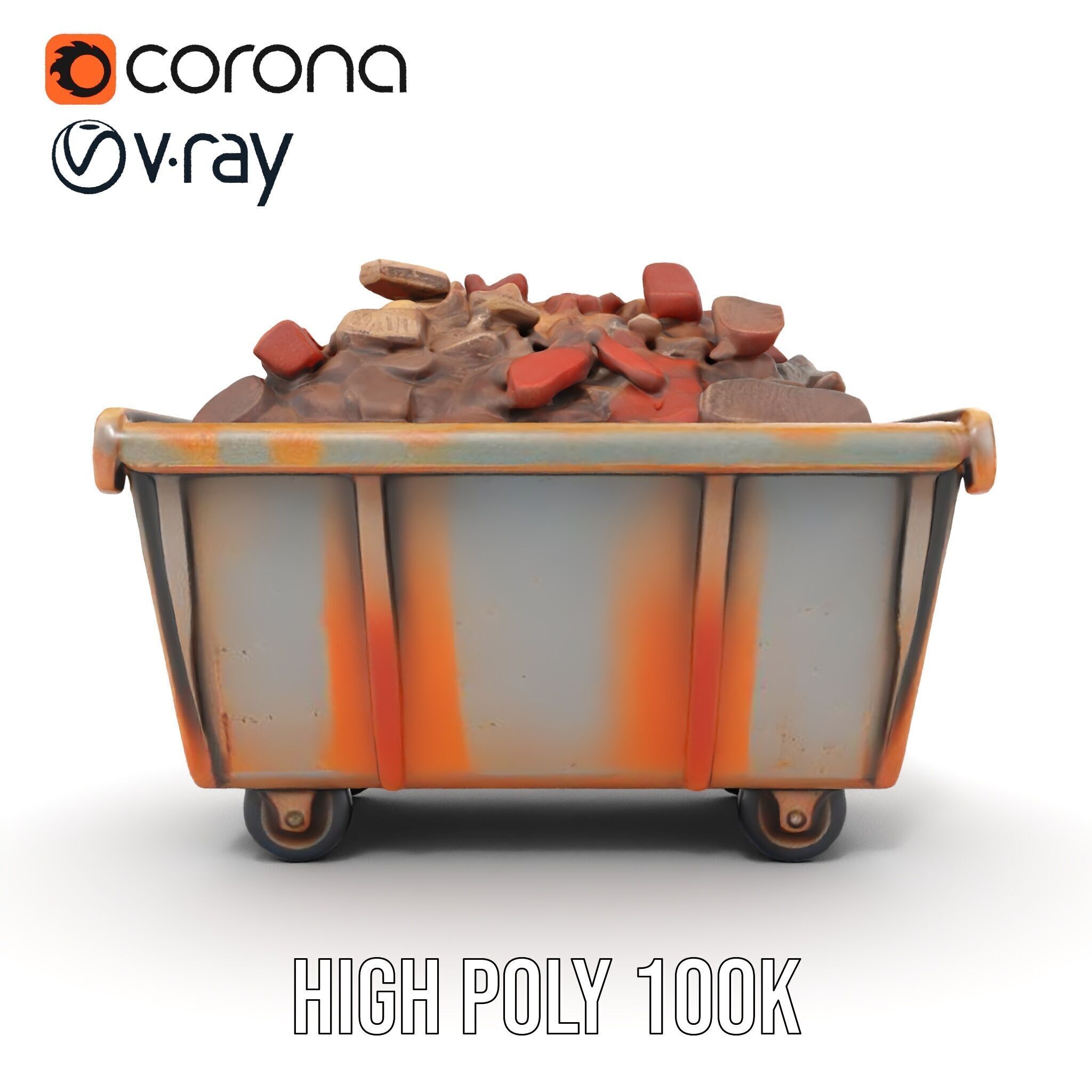 Rustic Industrial Metal Container Model Pack Low-poly 3D model_26