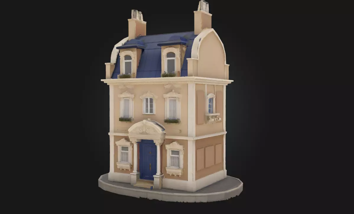 Parisian Townhouse Elegant Residential Building Model Free 3D model
