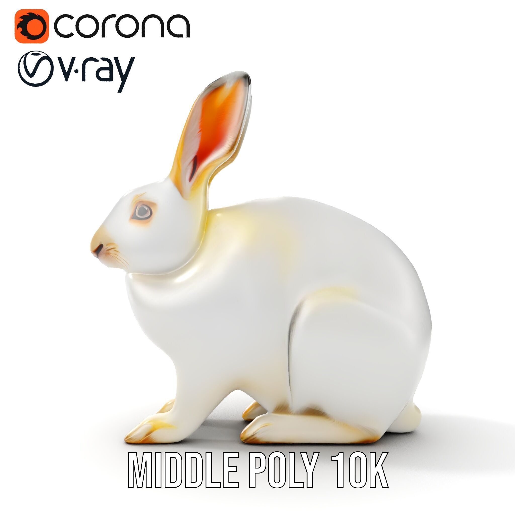Realistic Rabbit Model Pack for D Rendering and Games Low-poly 3D model_9