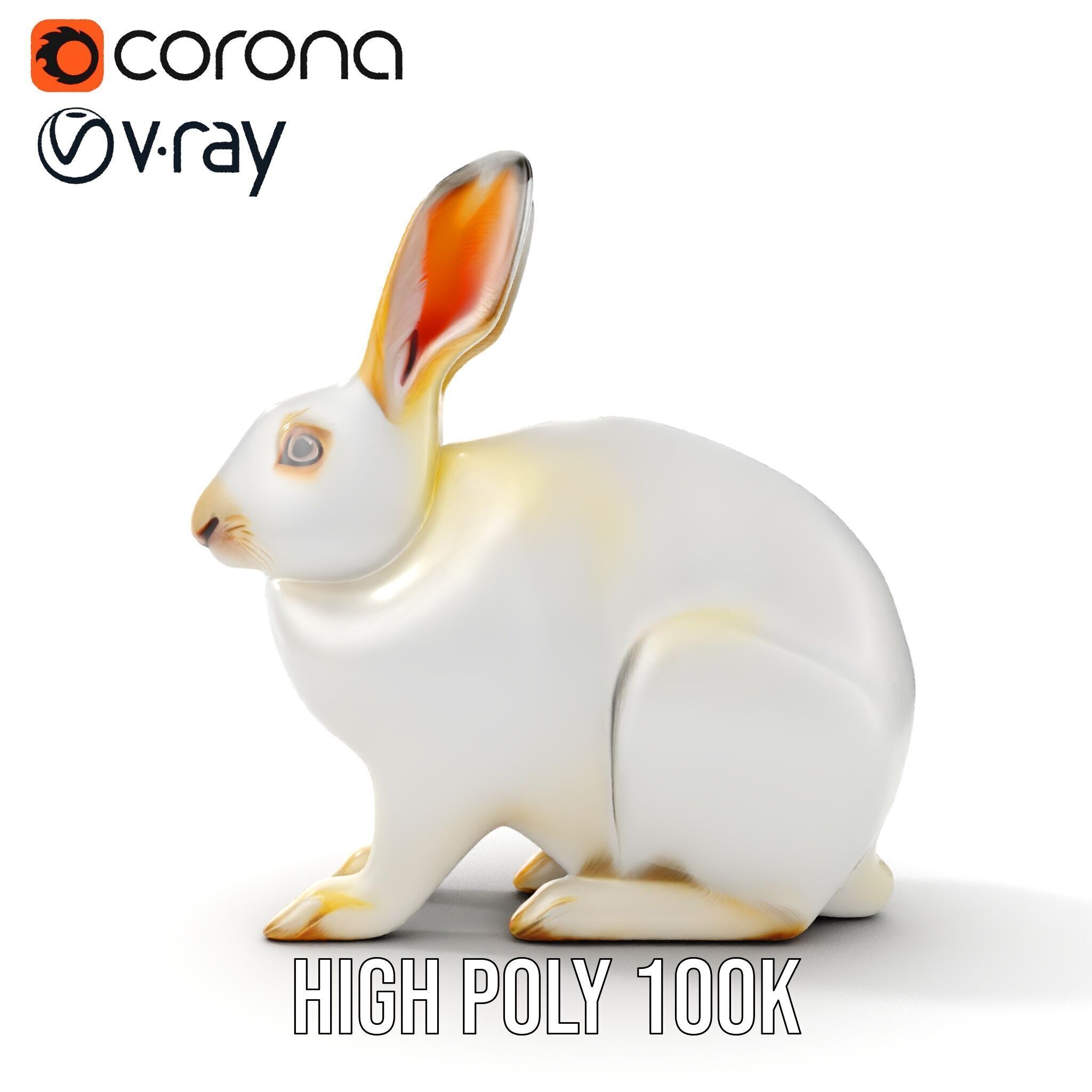 Realistic Rabbit Model Pack for D Rendering and Games Low-poly 3D model_35
