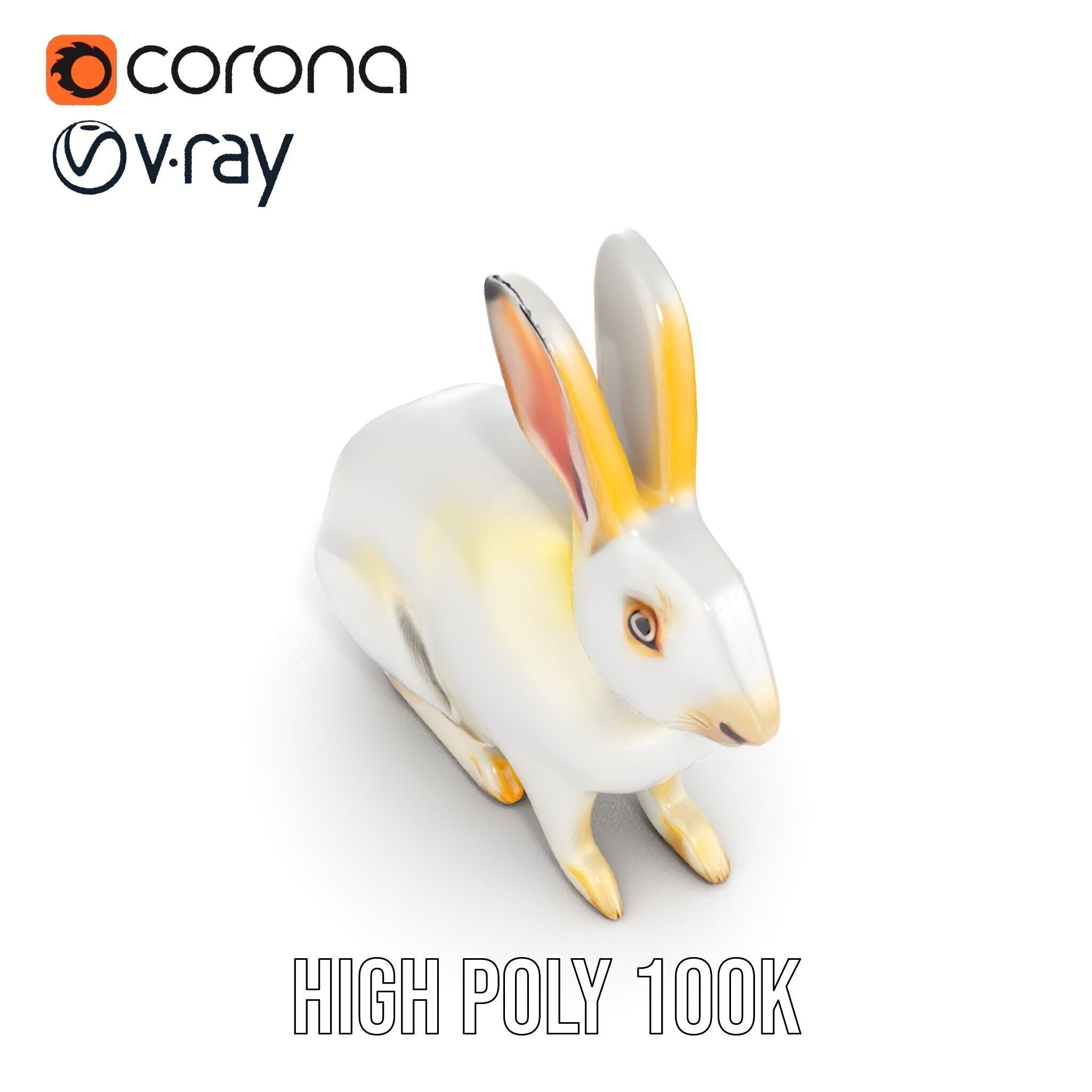 Realistic Rabbit Model Pack for D Rendering and Games Low-poly 3D model_21