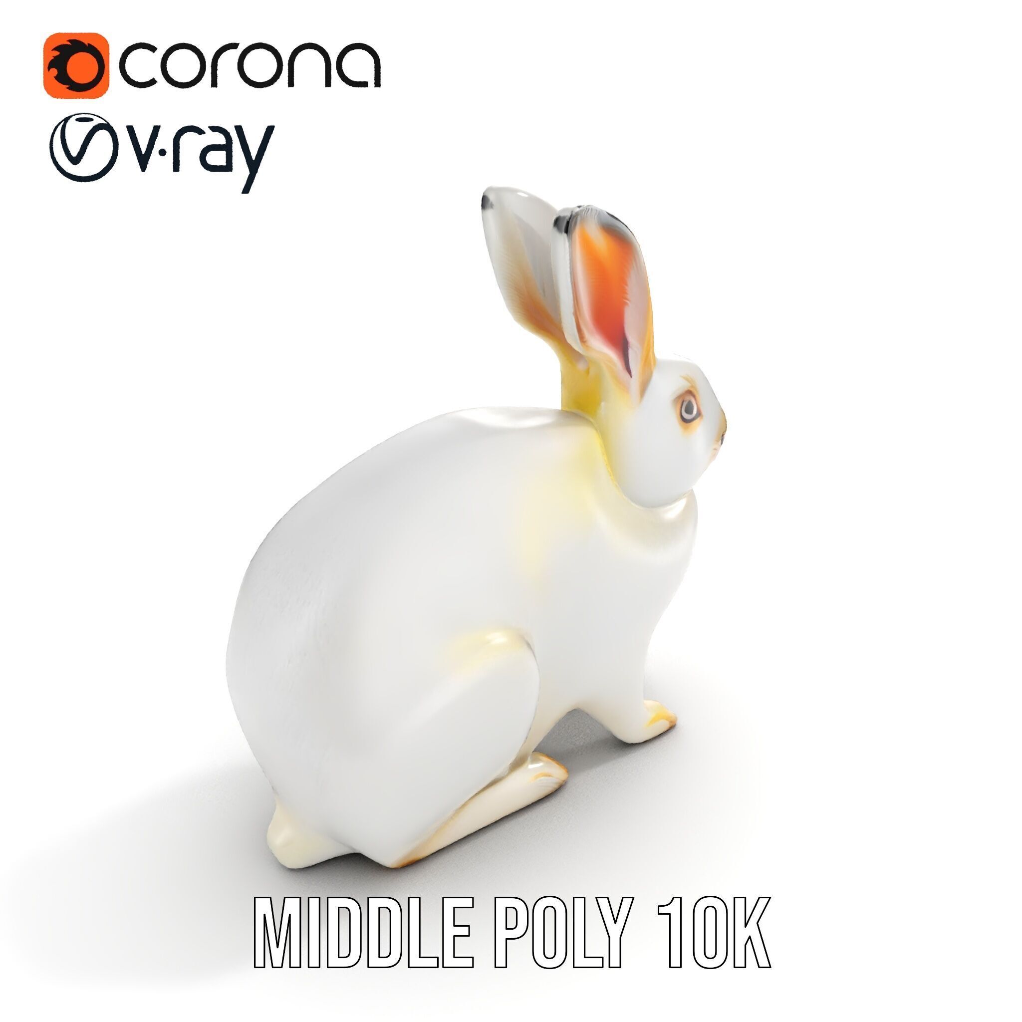 Realistic Rabbit Model Pack for D Rendering and Games Low-poly 3D model_6