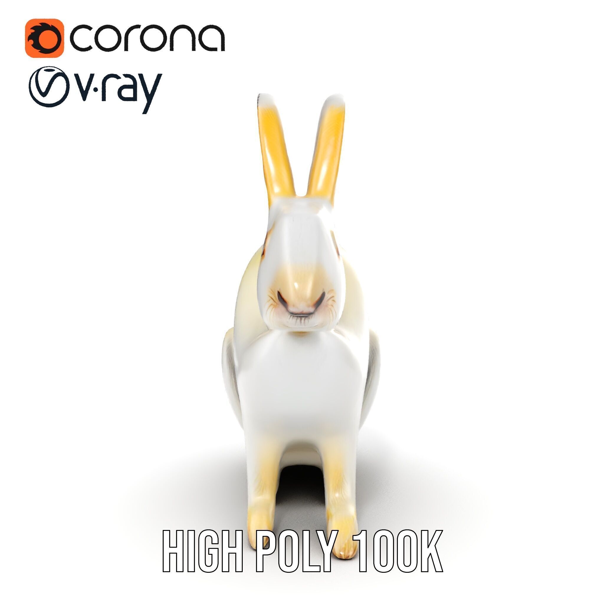 Realistic Rabbit Model Pack for D Rendering and Games Low-poly 3D model_36